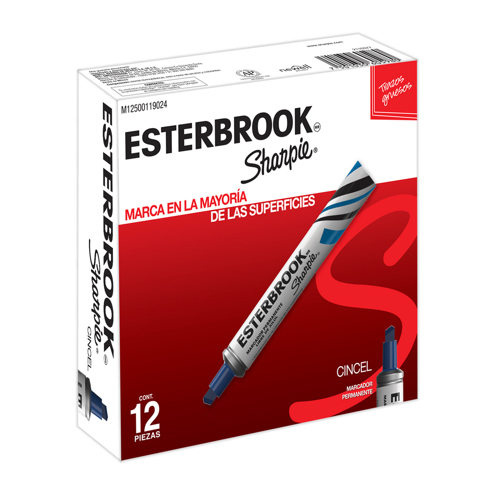 MARCADOR PERMANENTE ESTERBROOK PUNTA FINA AZUL (CAJA C/12 - PRECIO X PZA)