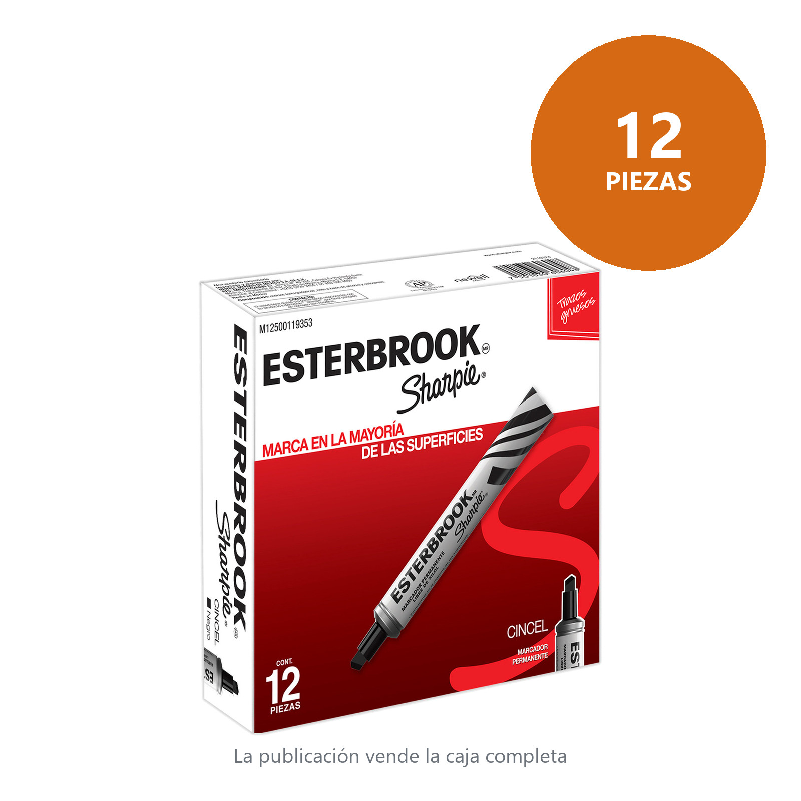 MARCADOR PERMANENTE ESTERBROOK PUNTA FINA NEGRO (CAJA C/12 - PRECIO X PZA) - Imagen 2