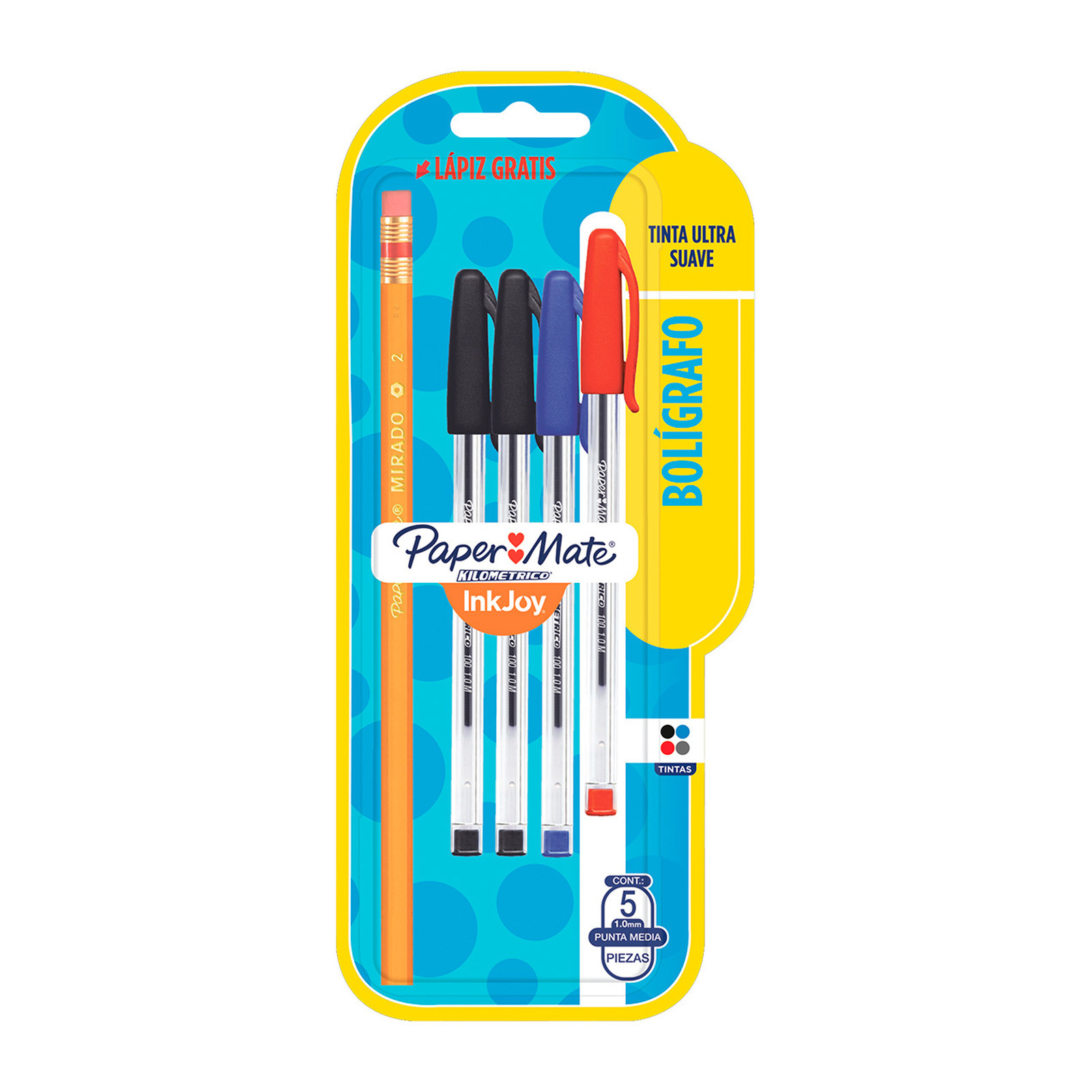 BOLIGRAFOS KILOMETRIC 100 + LAPIZ MIRADO (TARJETA C/5 - PRECIO X  TARJETA)