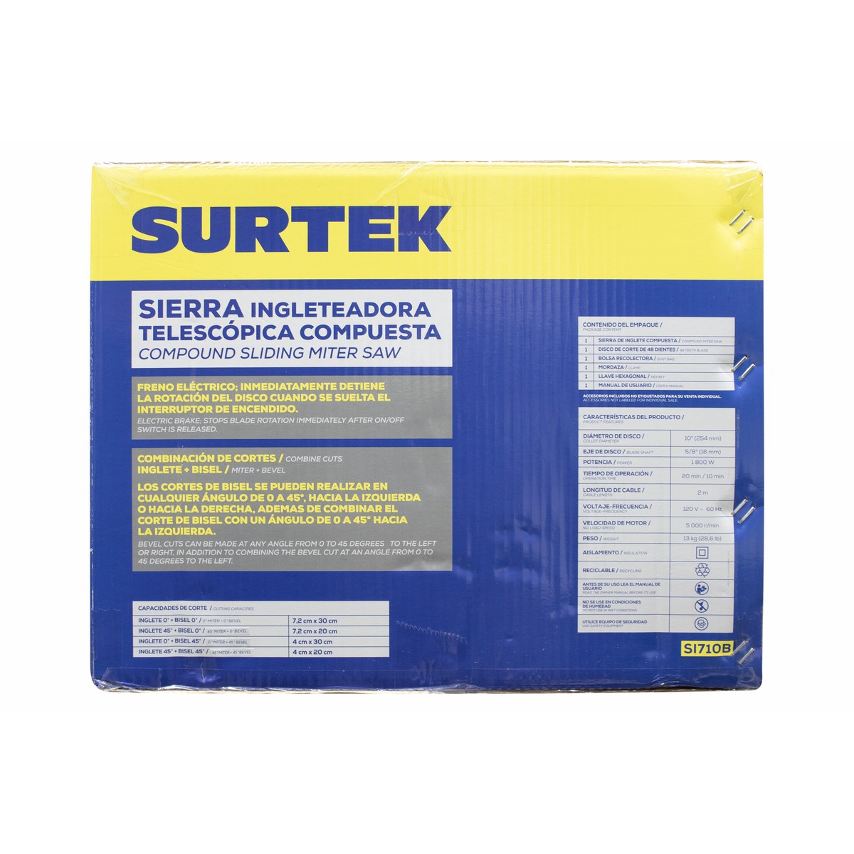 Sierra de inglete telescópica 10" 1800 W Surtek - Imagen 4