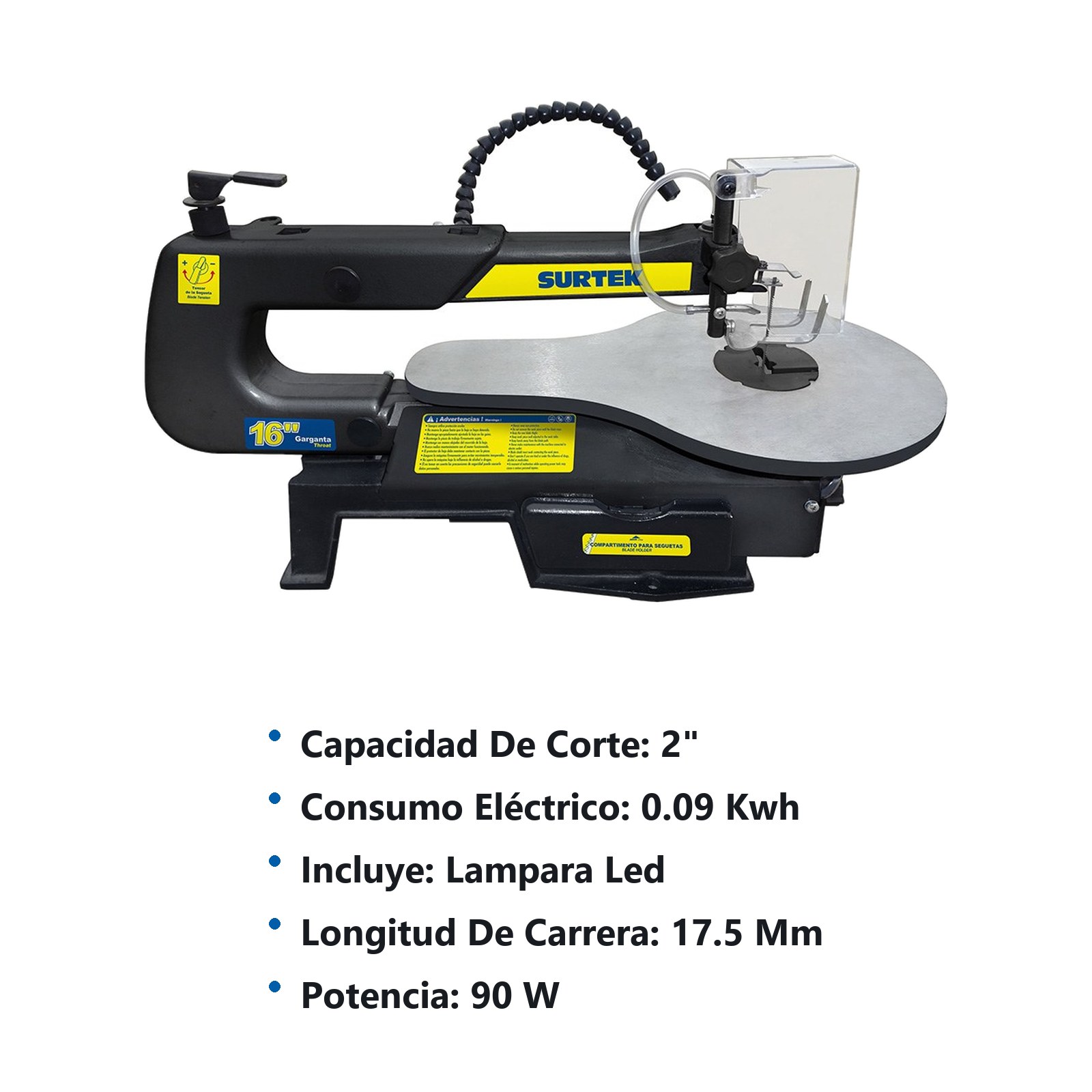 Sierra caladora de banco 16" 90 W 120 V, 1600 RPM Surtek - Imagen 3