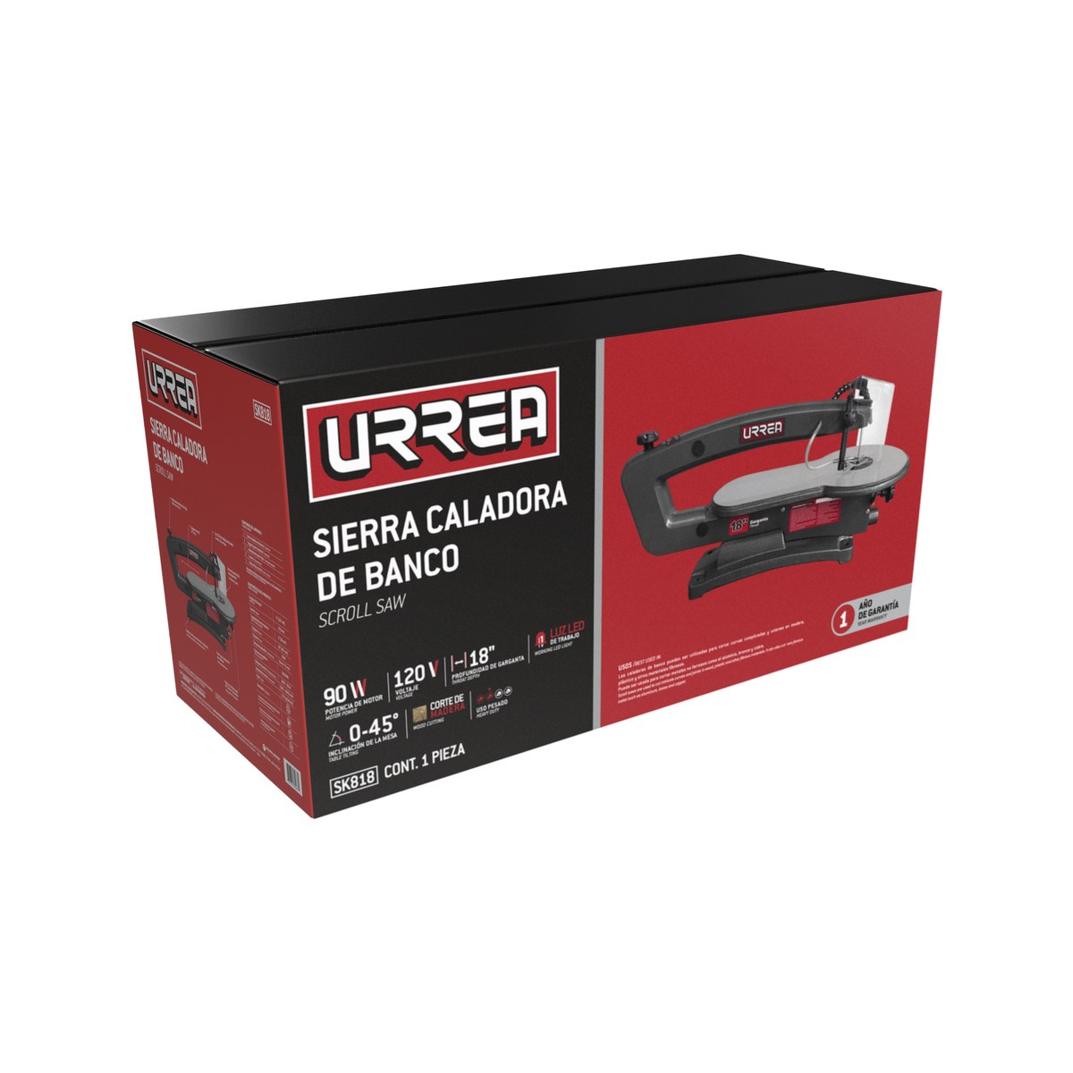 Sierra caladora de banco 18" 90 W 120 V, 1600 RPM Urrea - Imagen 3