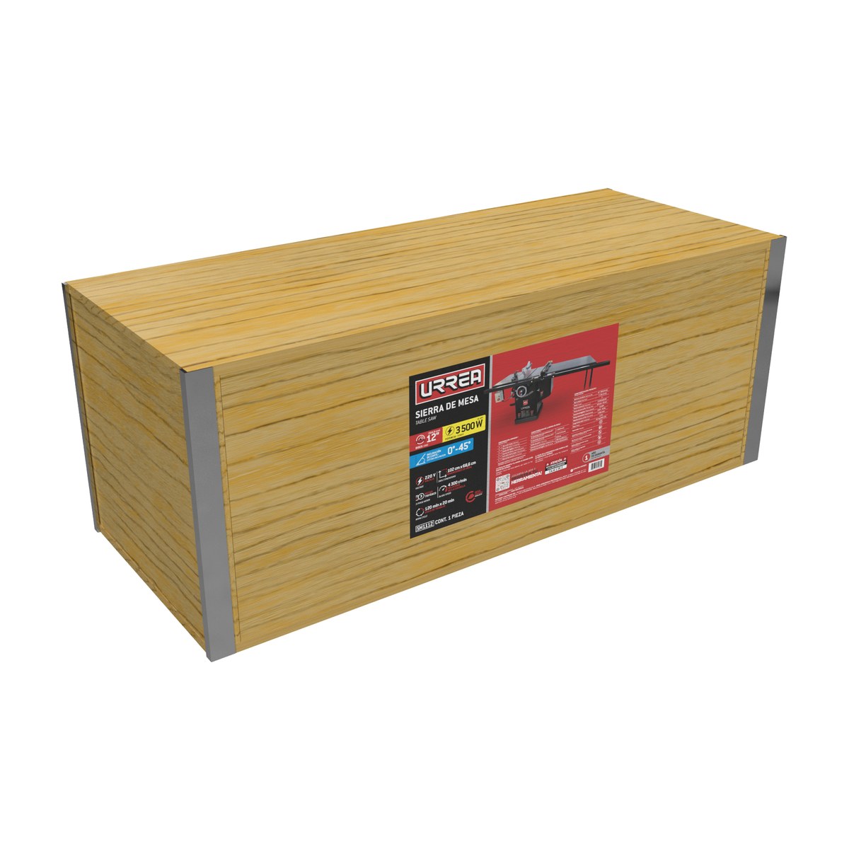 Sierra de mesa con ducto de salida para polvo 12", 4 HP, 3000 W, 220 V, 3580 RPM Urrea - Imagen 2
