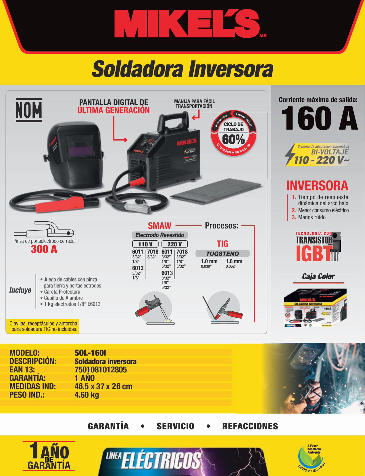 MIKELS SOL-160I Soldadora inversora (160 amp) - Imagen 4