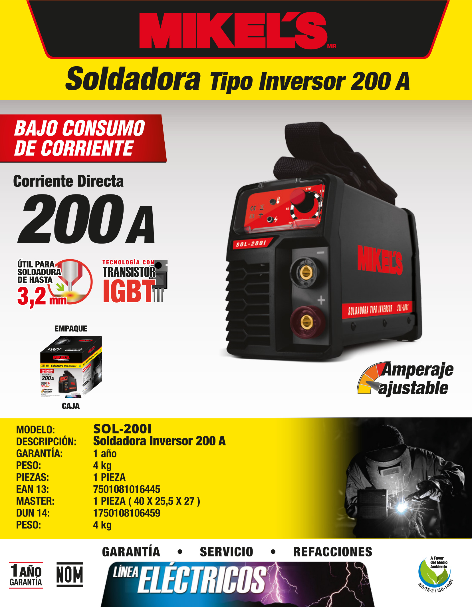 MIKELS SOL-200I Soldadora inversora (200 amp) - Imagen 4