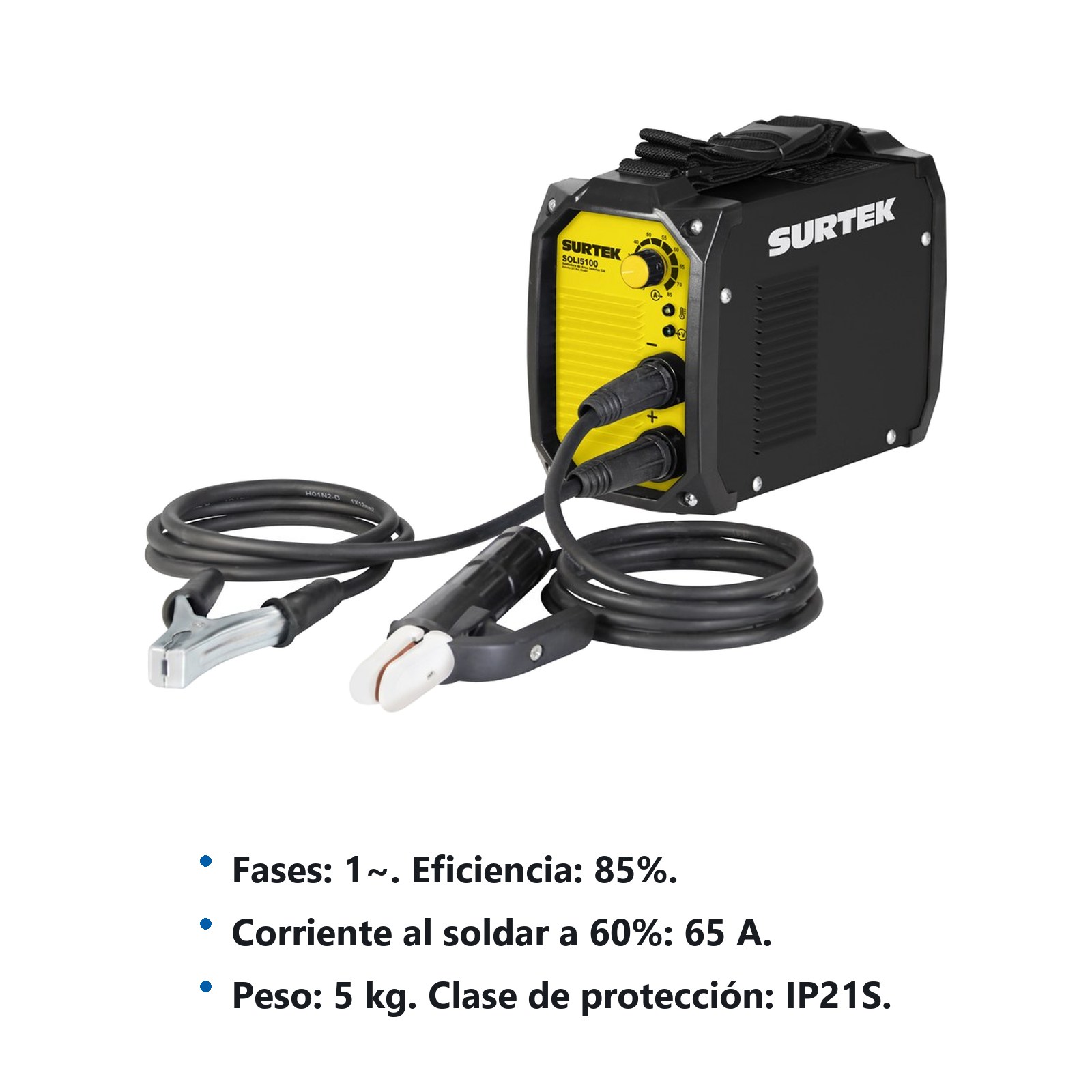 Soldadora inverter para electrodos de 1 fase 110 V, 100 A Surtek - Imagen 2
