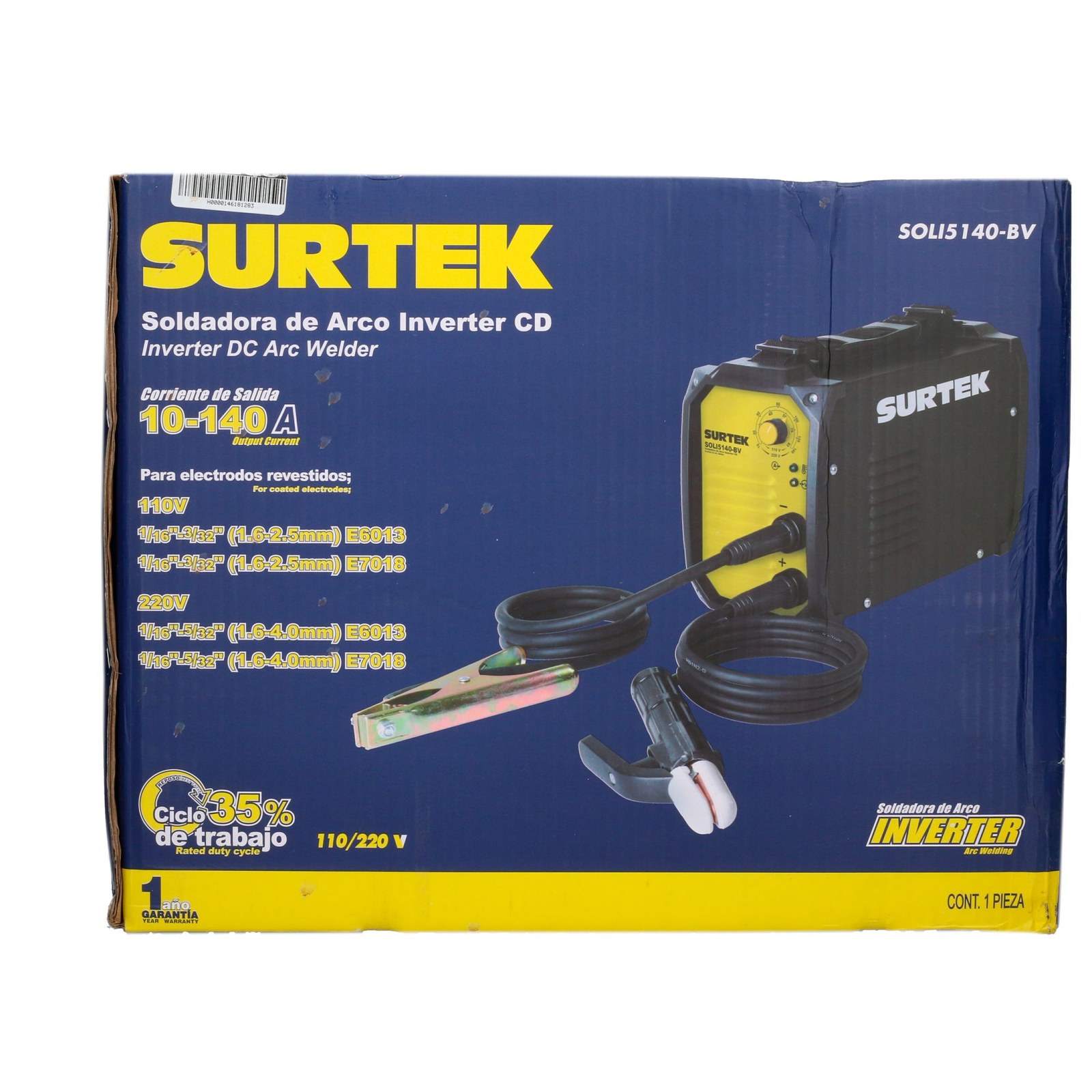 Soldadora inverter para electrodos de 1 fase bi voltaje 110 - 220 V, 140 A Surtek - Imagen 3