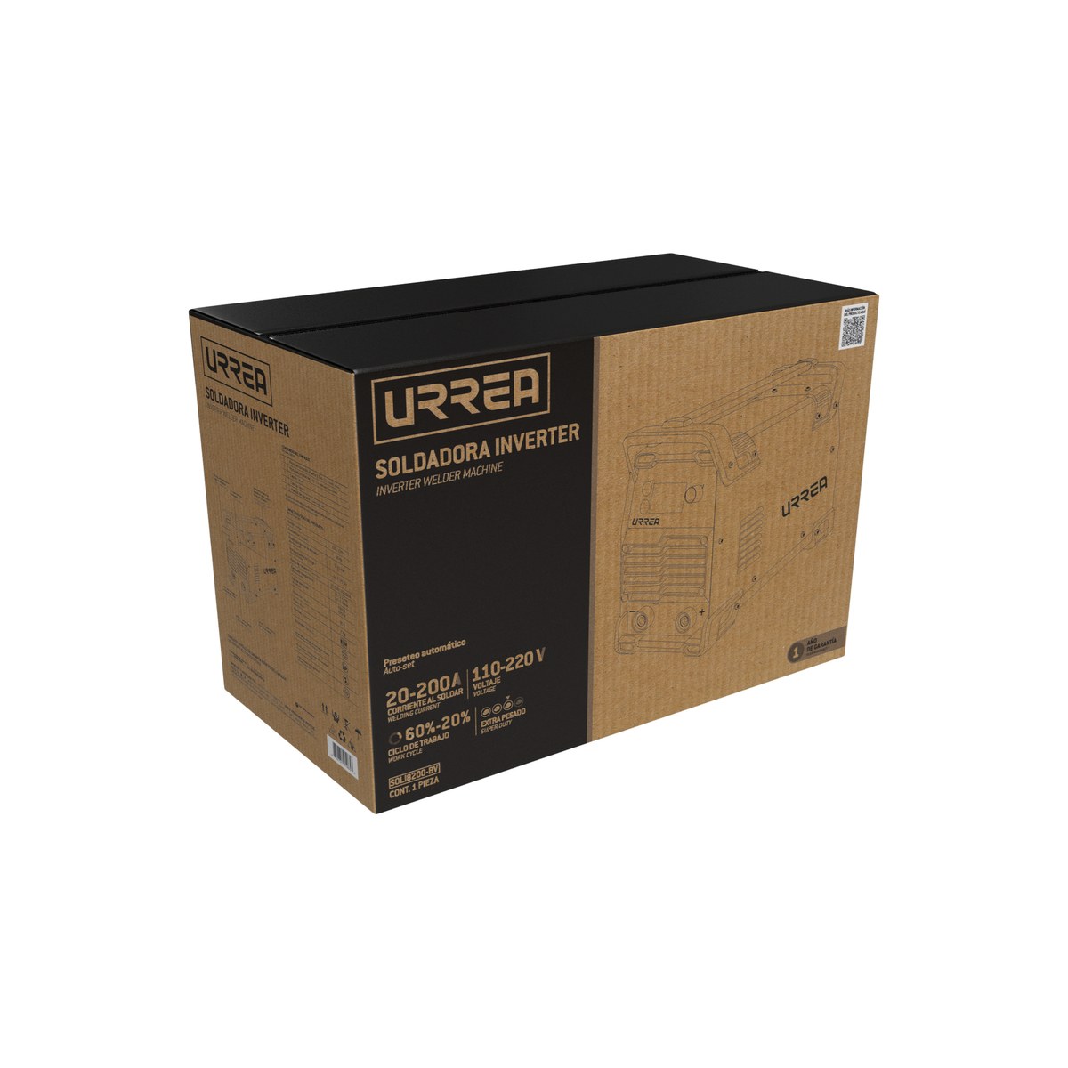 Soldadora inverter para electrodos de 1 fase 110 - 220 V, 200 A Urrea - Imagen 2