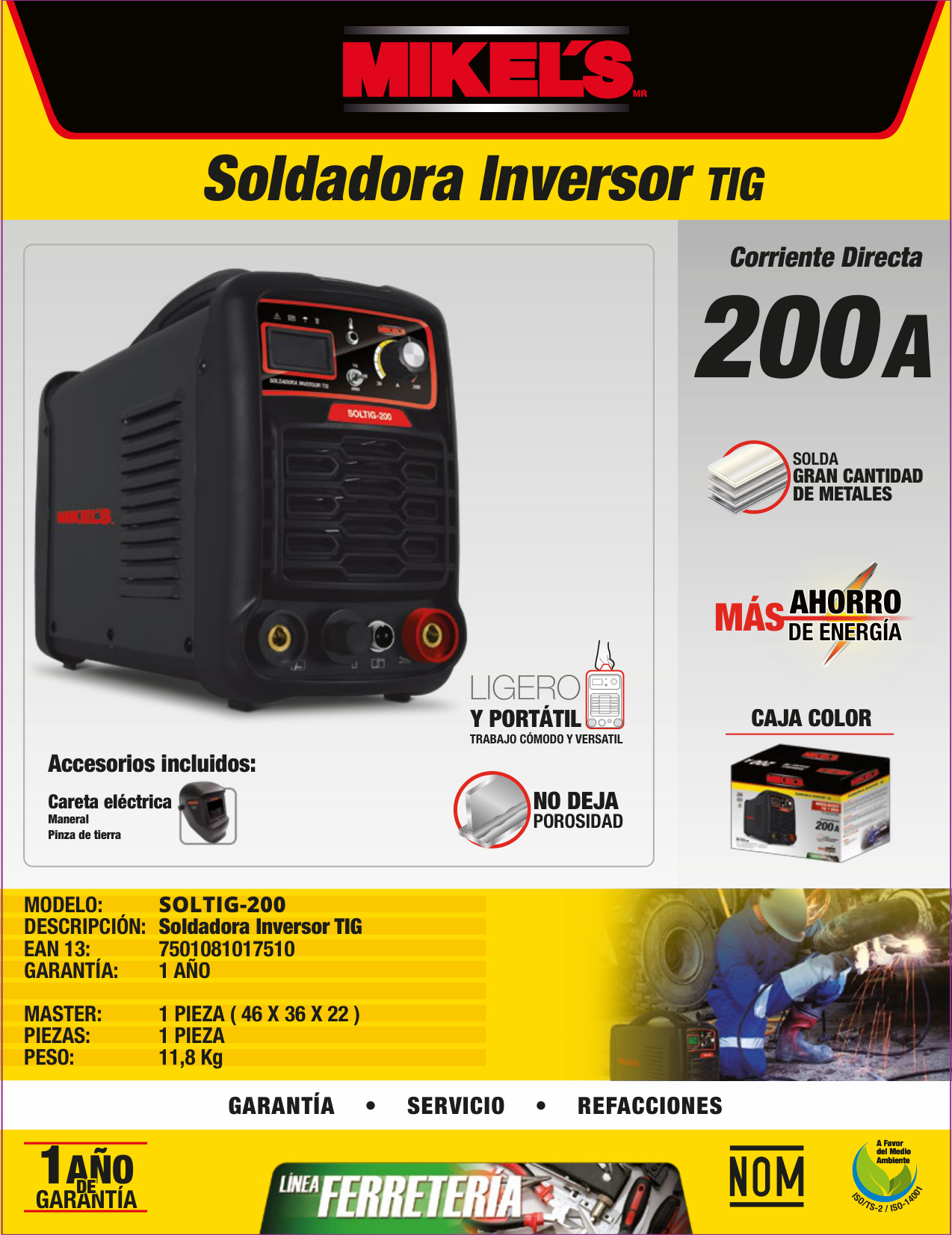 MIKELS SOLTIG-200 Soldadora inversora Tig & Stick - Imagen 4