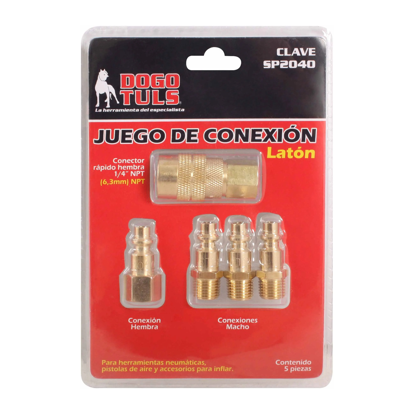 Juego de Conexión Latón 1/4" NPT 5 pzas - Imagen 3
