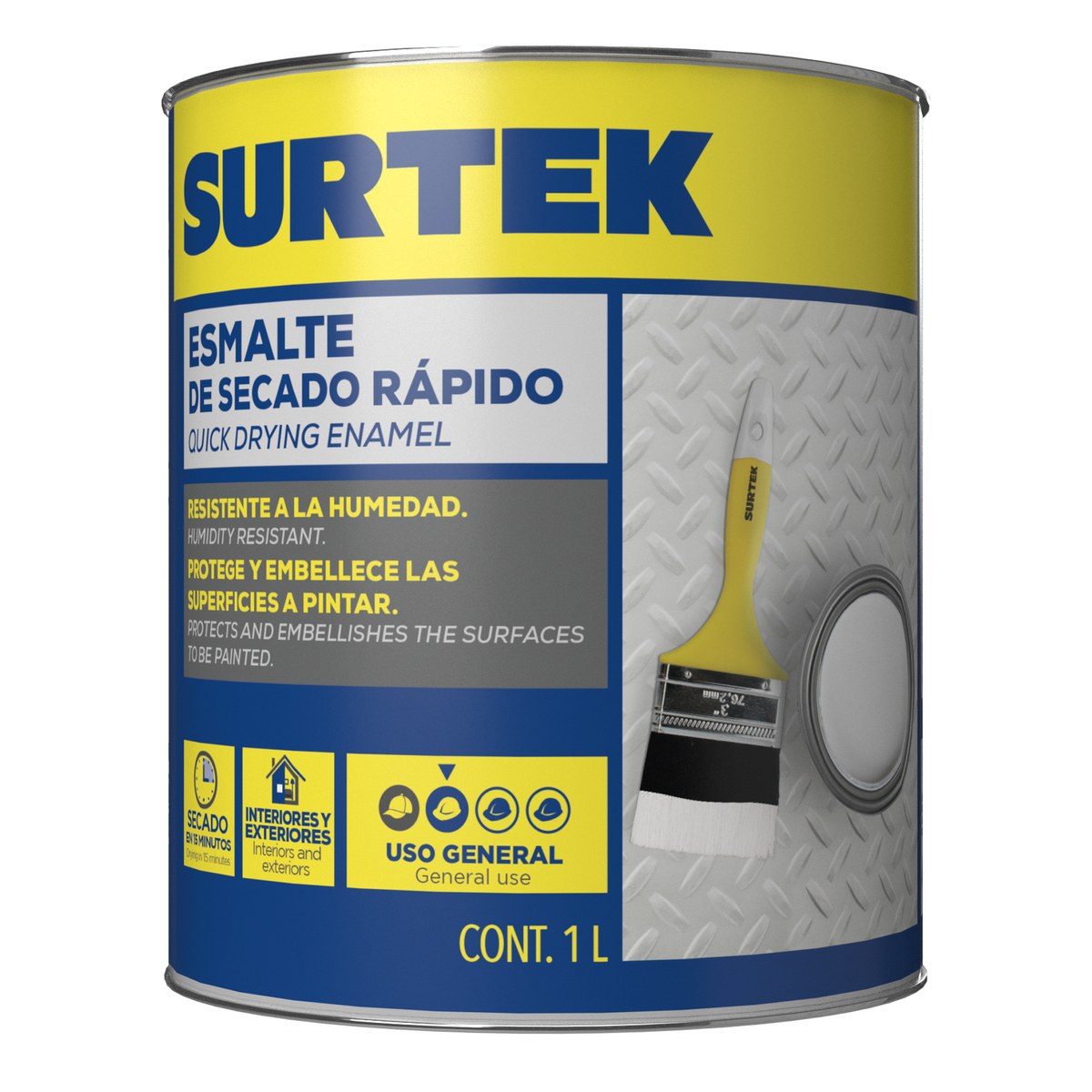 Esmalte de secado rápido 1 Lt color canario Surtek - Imagen 2