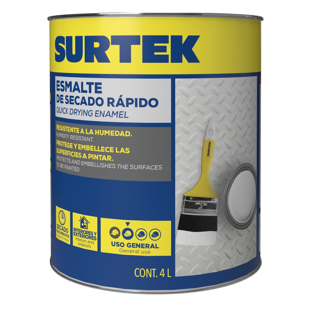 Esmalte de secado rápido 4 Lt color blanco Surtek - Imagen 2