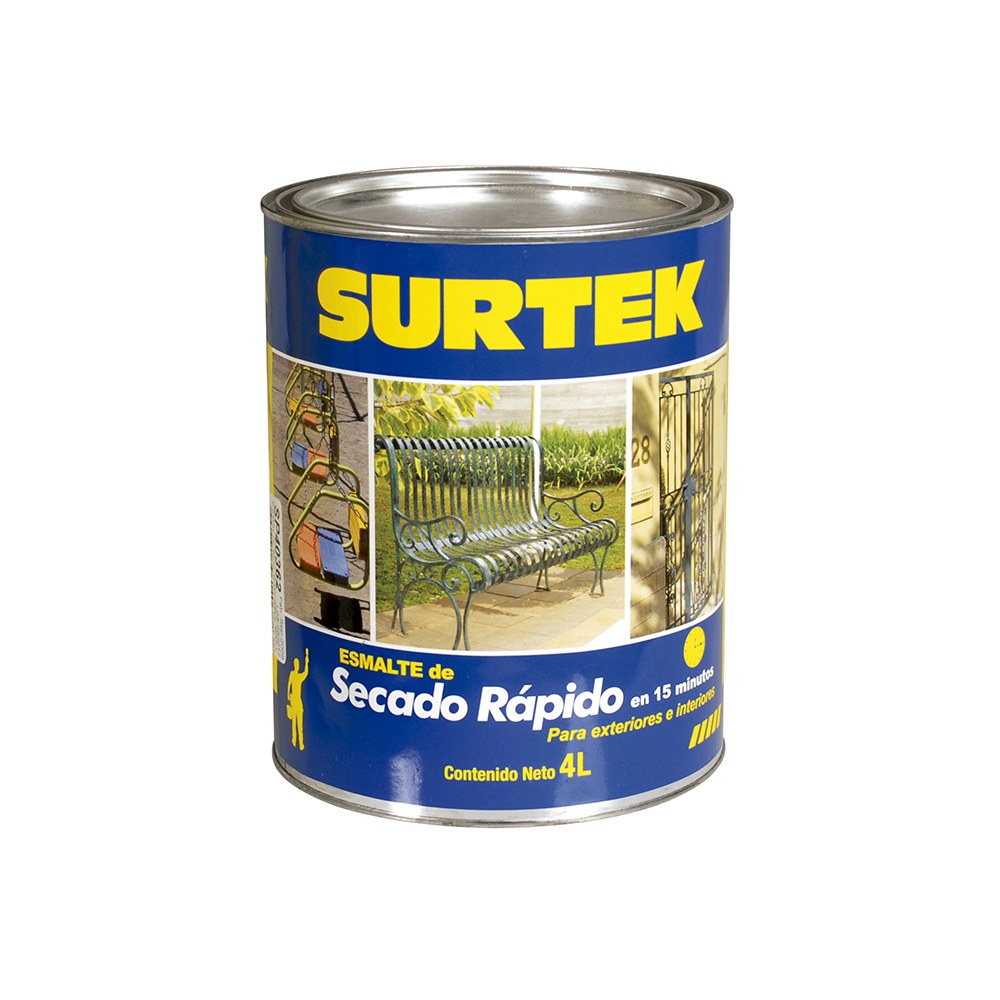 Esmalte de secado rápido 4 Lt color gris claro Surtek