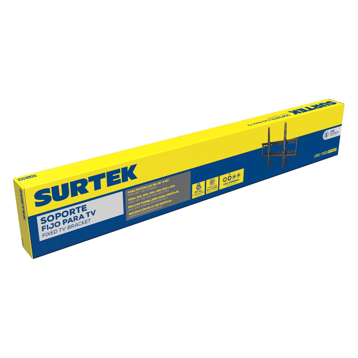 Soporte fijo para TV 26" - 65", 65 kg Surtek - Imagen 2