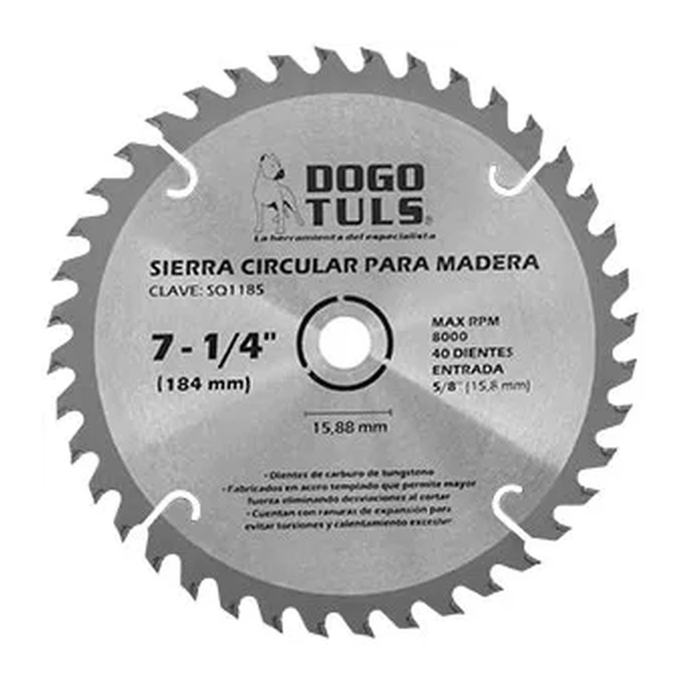 Sierra Circular para Madera 7-1/4" 40D Entrada 5/8"