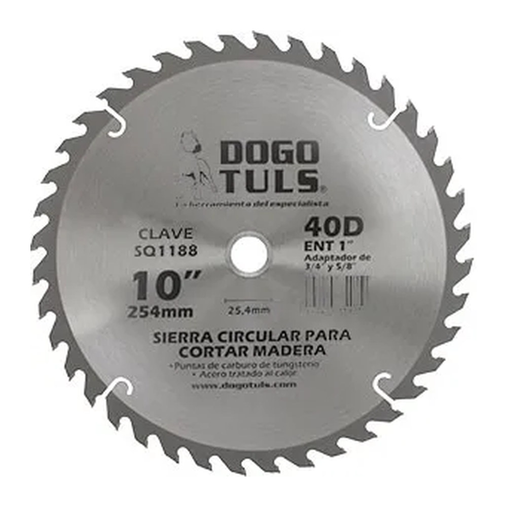 Sierra Circular para Madera 10" 40D Ent. 1"