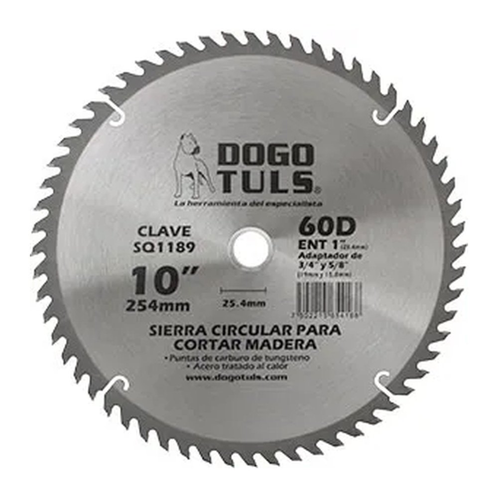 Sierra Circular para Madera 10" 60D Ent. 1"