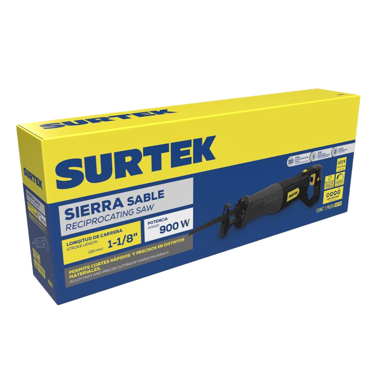 Sierra sable 6" 900 W 120 V, 0 - 2,800 RPM Surtek - Imagen 2