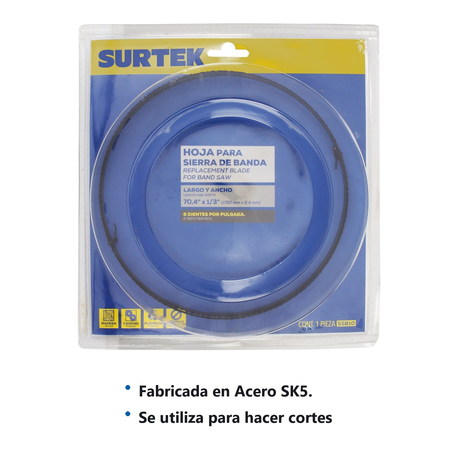 Hoja para sierra de banda 10" 4 dpp Surtek - Imagen 2