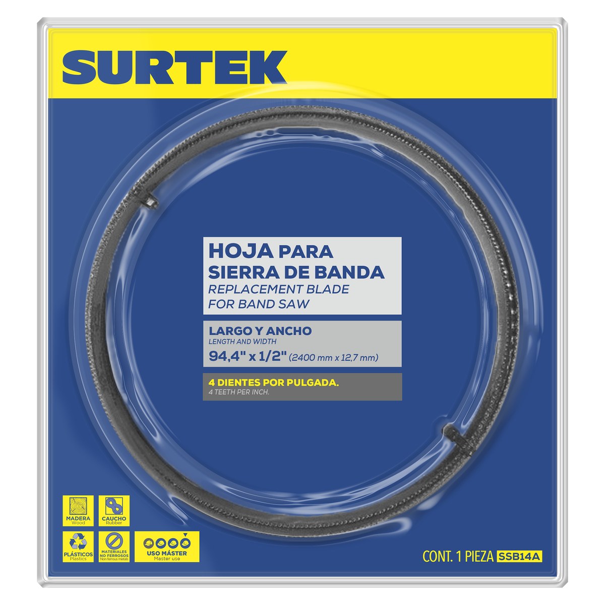 Hoja para sierra de banda 14" 3 dpp Surtek - Imagen 2