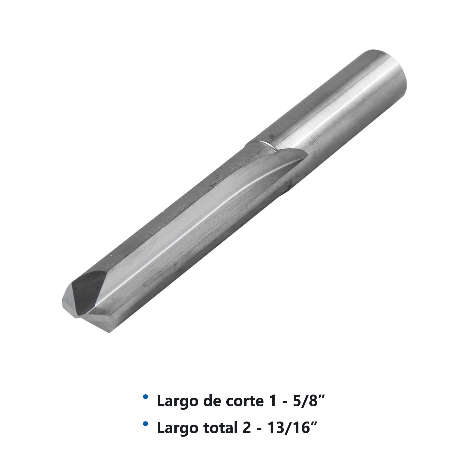 BROCA FLAUTA RECTA CARBURO 8.0MM ZANCO RECTO - Imagen 3