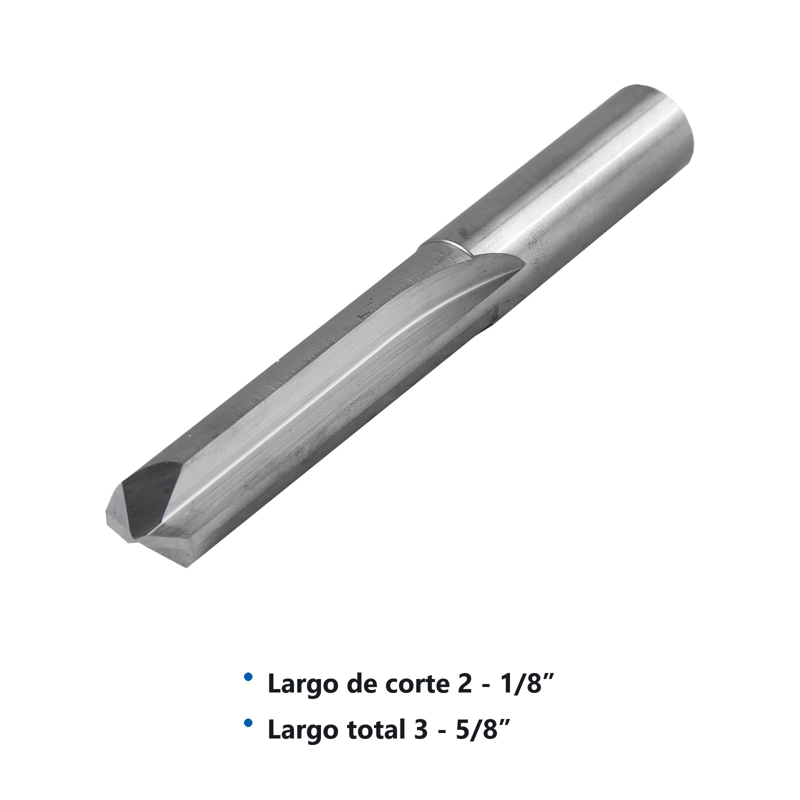 BROCA FLAUTA RECTA CARBURO 12MM ZANCO RECTO - Imagen 3