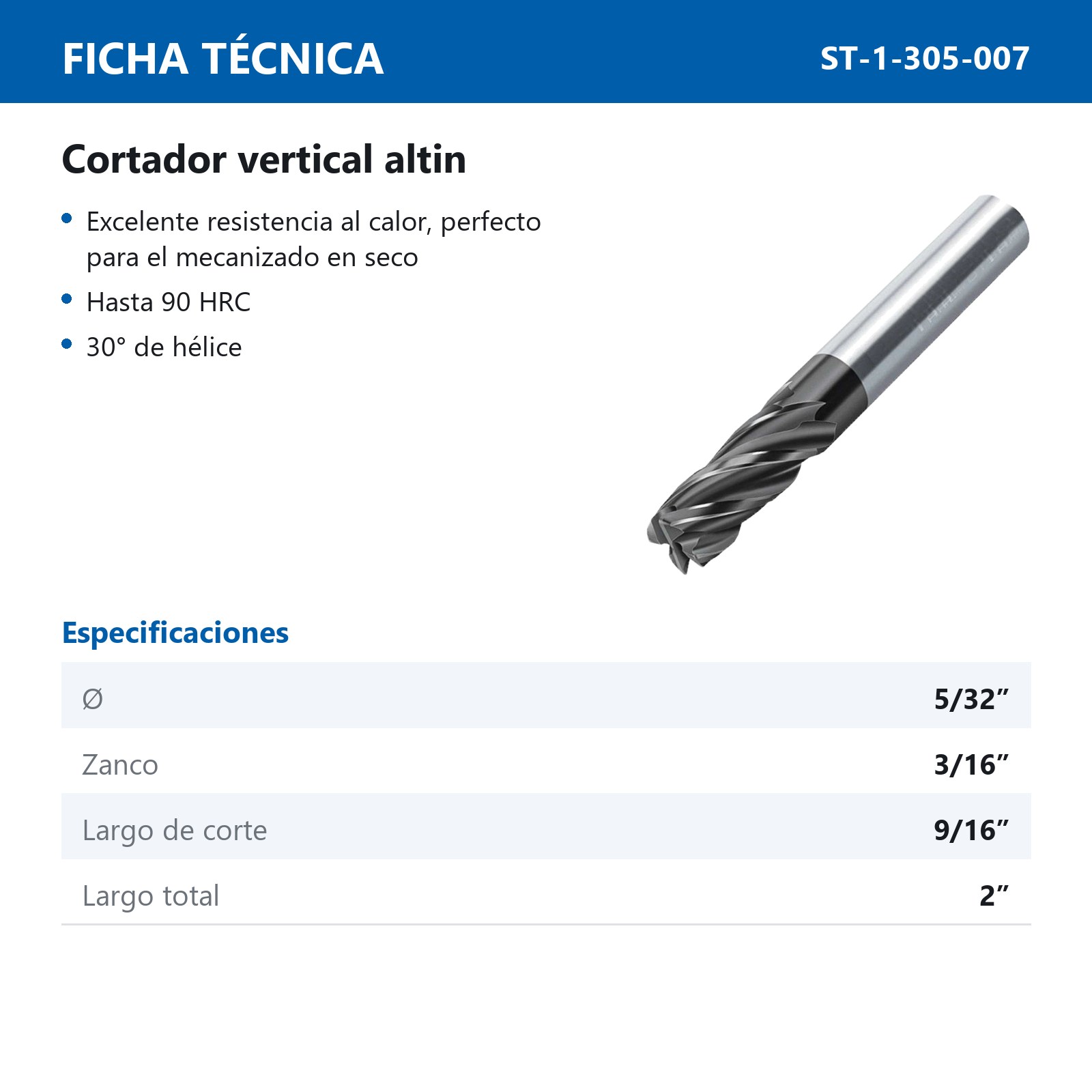 CORTADOR VERT CARBURO 5/32" 4F C/ALTIN - Imagen 2