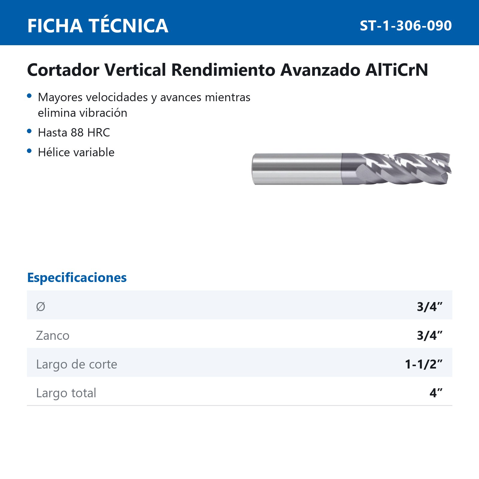 CORTADOR VERT CARBURO 3/4"4F C/REC ALTICRN - Imagen 2