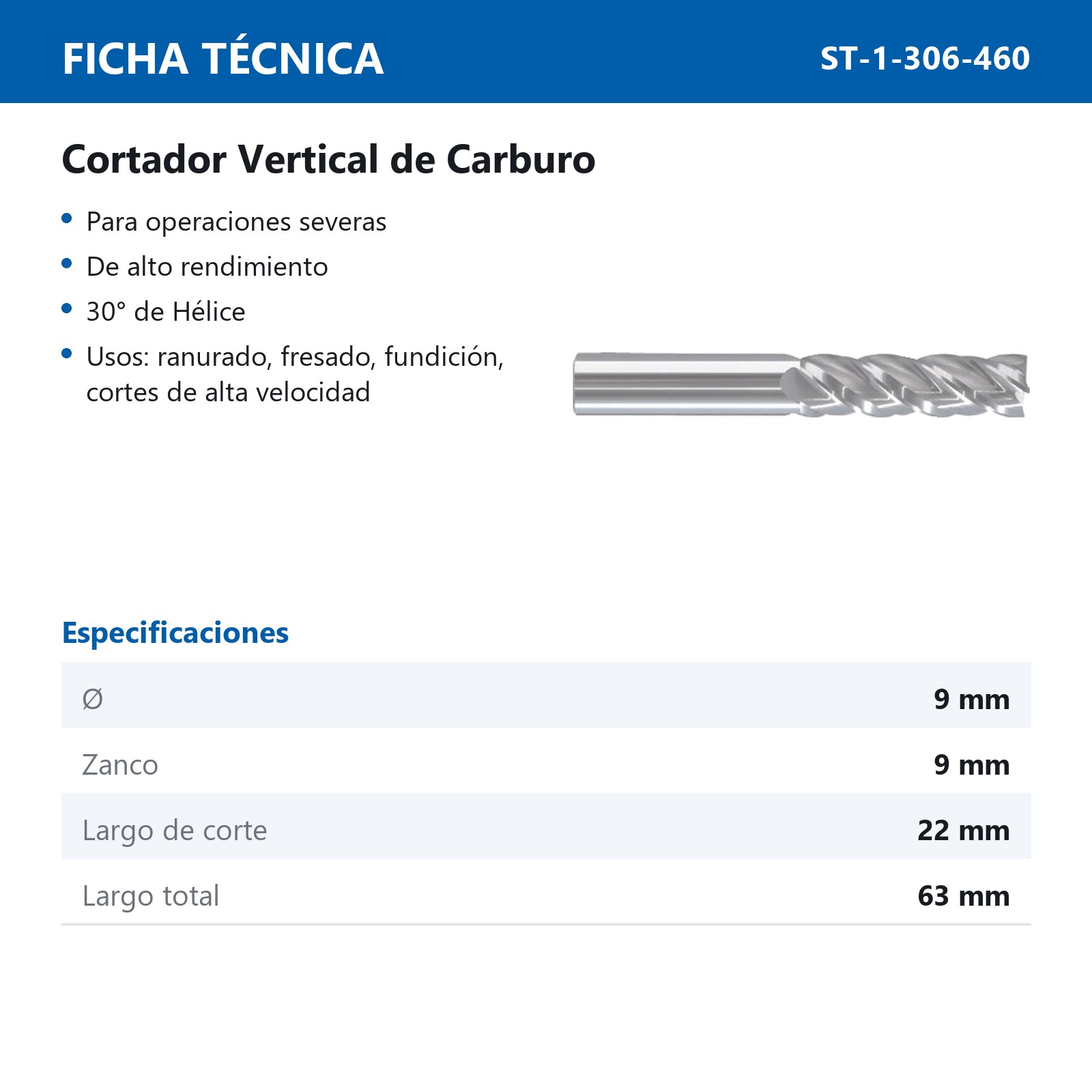 CORTADOR VERT CARBURO 9MM 4F SIN REC - Imagen 2