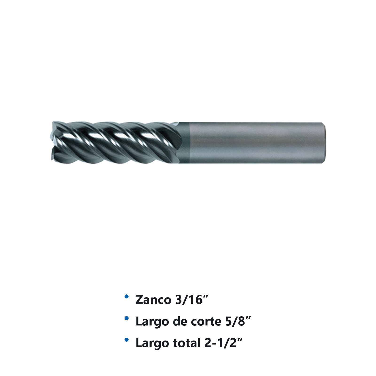 CORTADOR VERT ALTO REND 3/16" 5F NACRO - Imagen 2