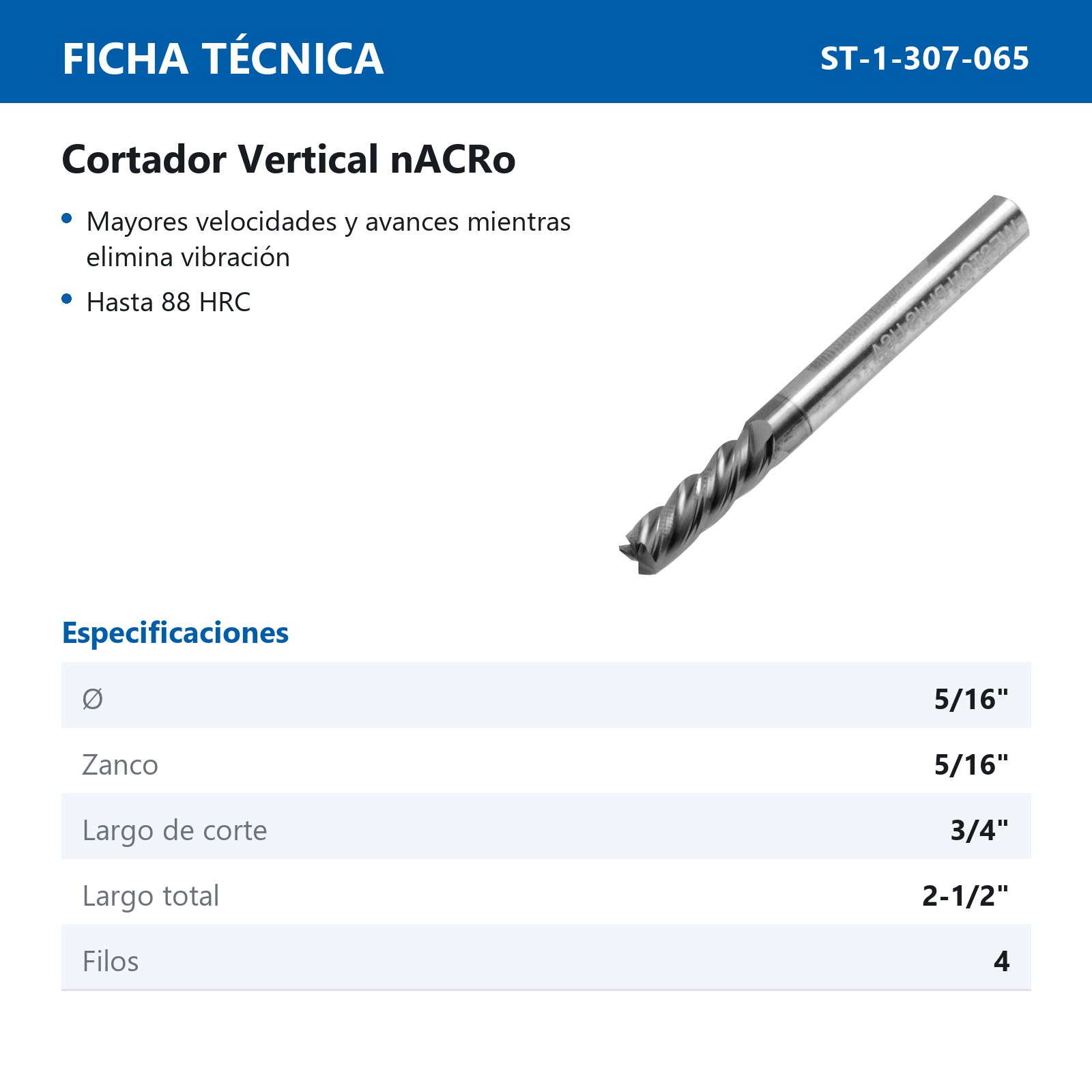 CORTADOR VERT CARBURO 5/16" HPVMG ALTO REND 4F C/NACRO - Imagen 2