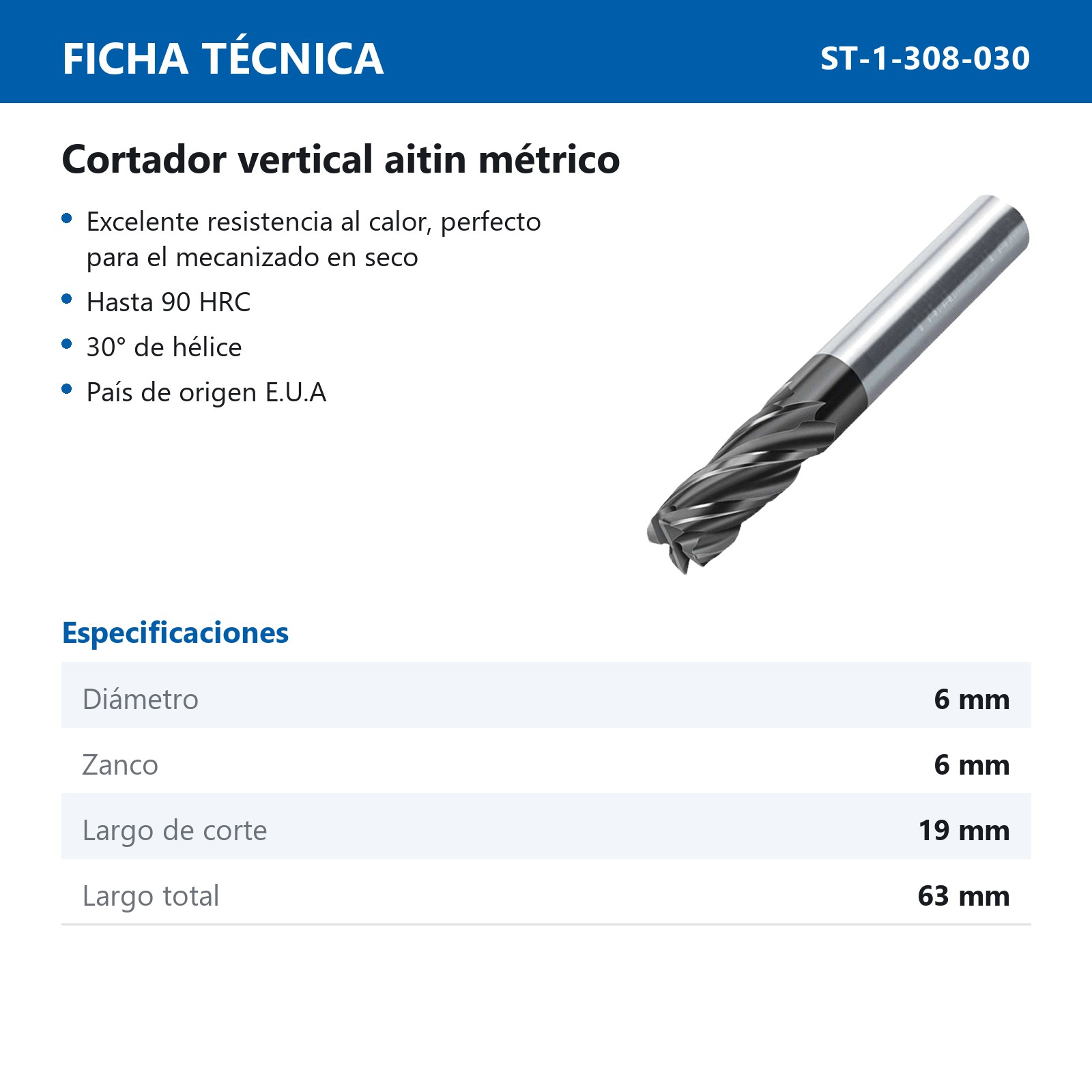 CORTADOR VERT CARBURO 4F 6MM C/ALTIN - Imagen 2