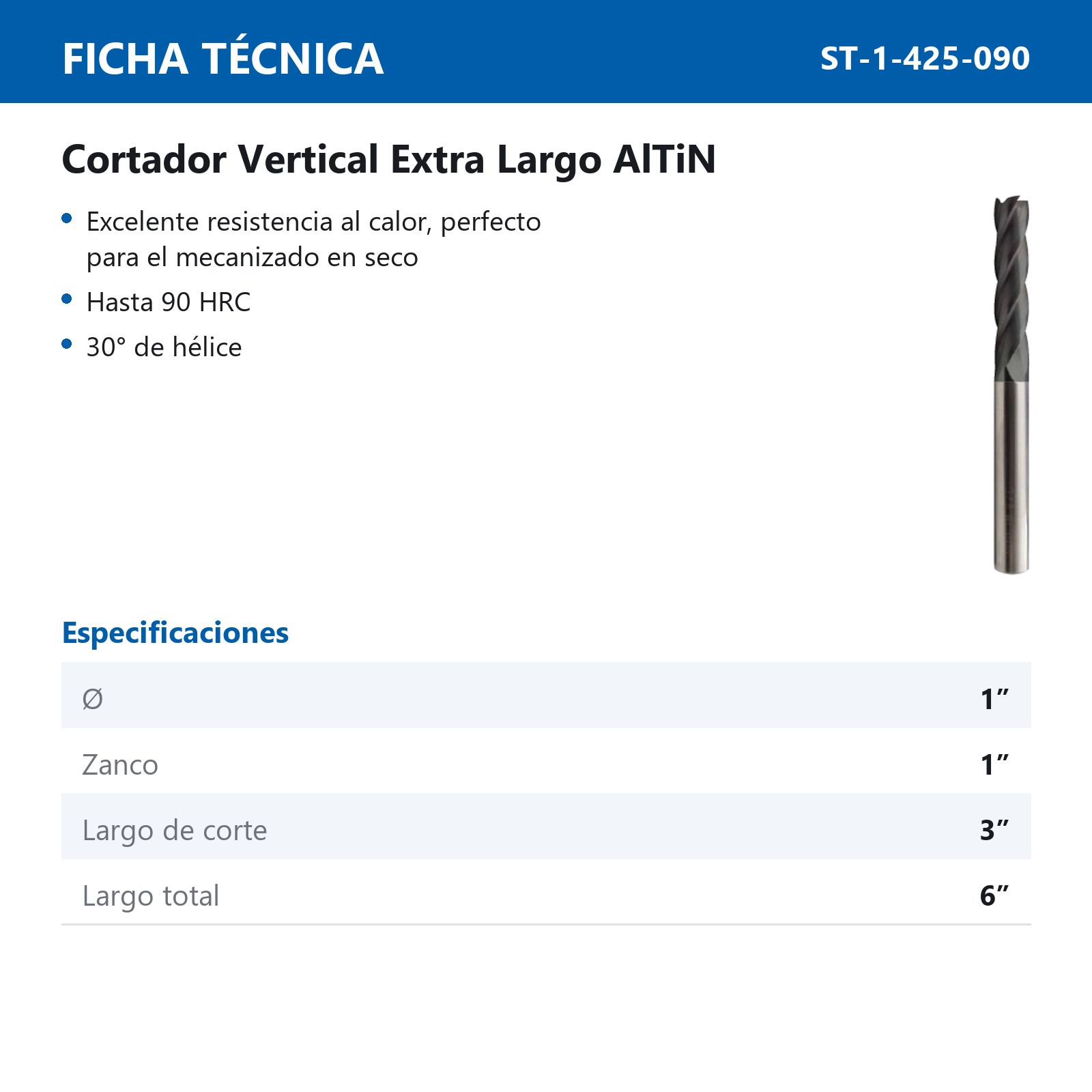 CORTADOR VERT 1"X6" ALTIN 4F EXTRA LGO - Imagen 2