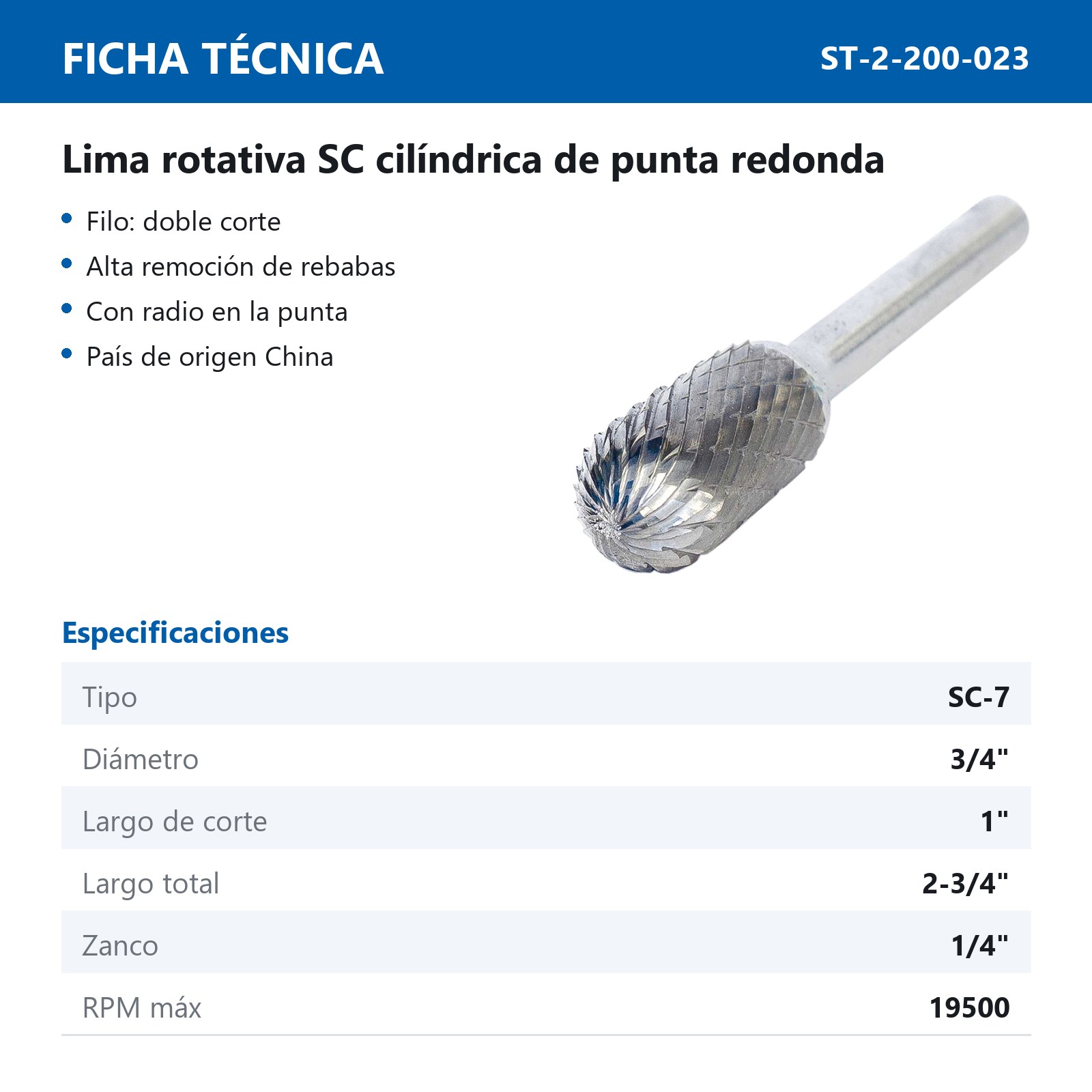 LIMA ROTATIVA SC-7  3/4 - Imagen 2