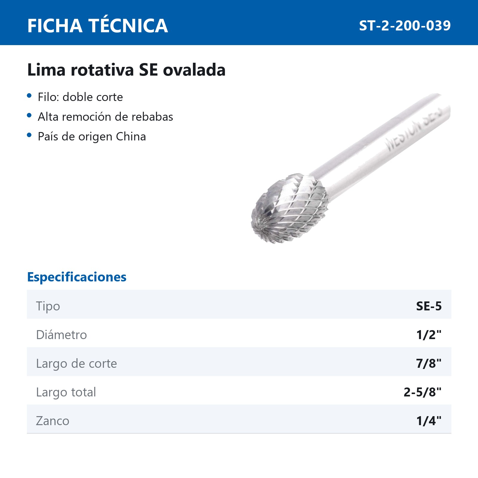 LIMA ROTATIVA SE-5  1/2" - Imagen 2