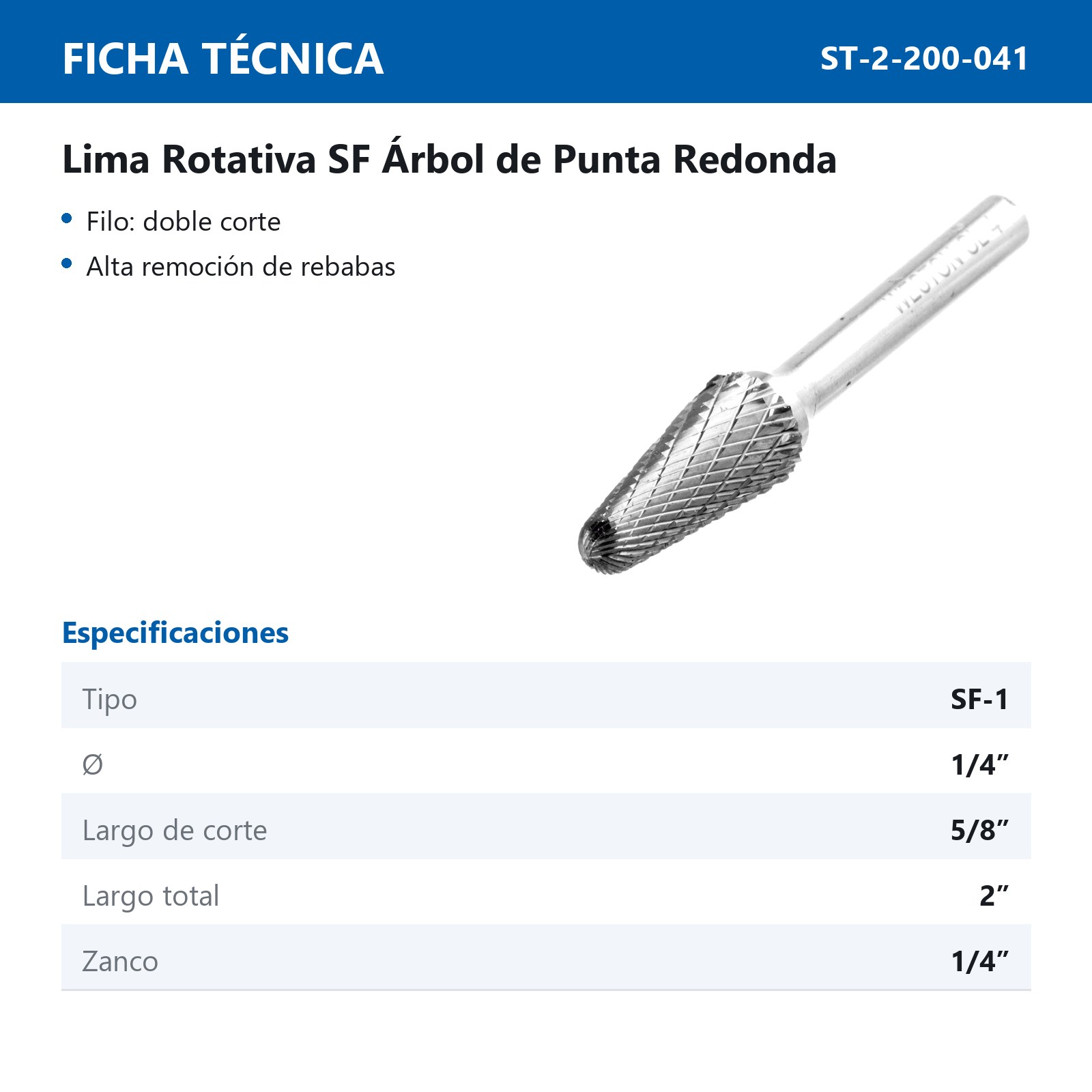 LIMA ROTATIVA SF-1  1/4" - Imagen 2