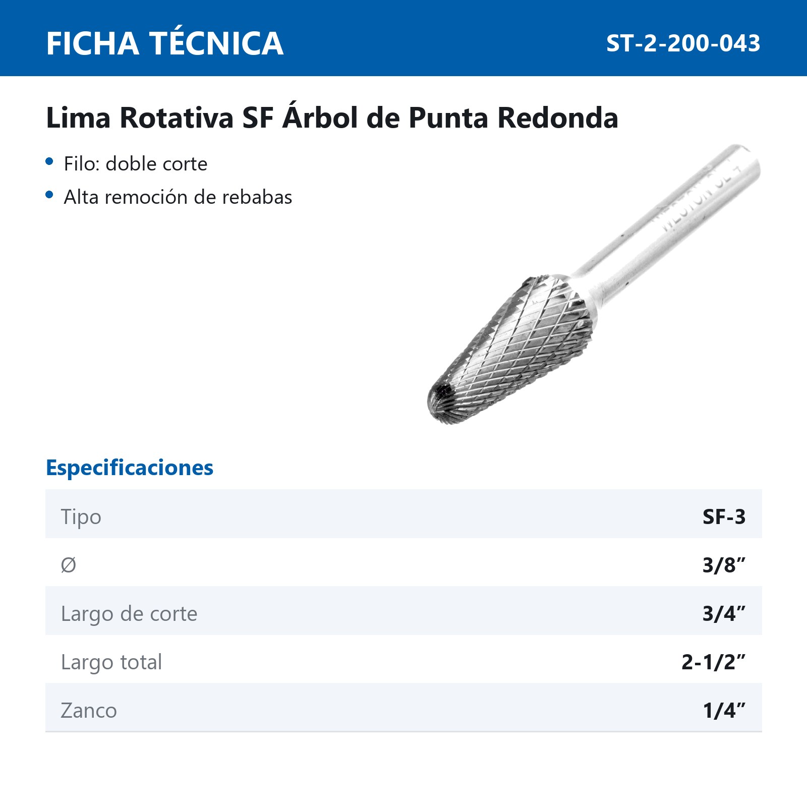 LIMA ROTATIVA SF-3  3/8" - Imagen 2