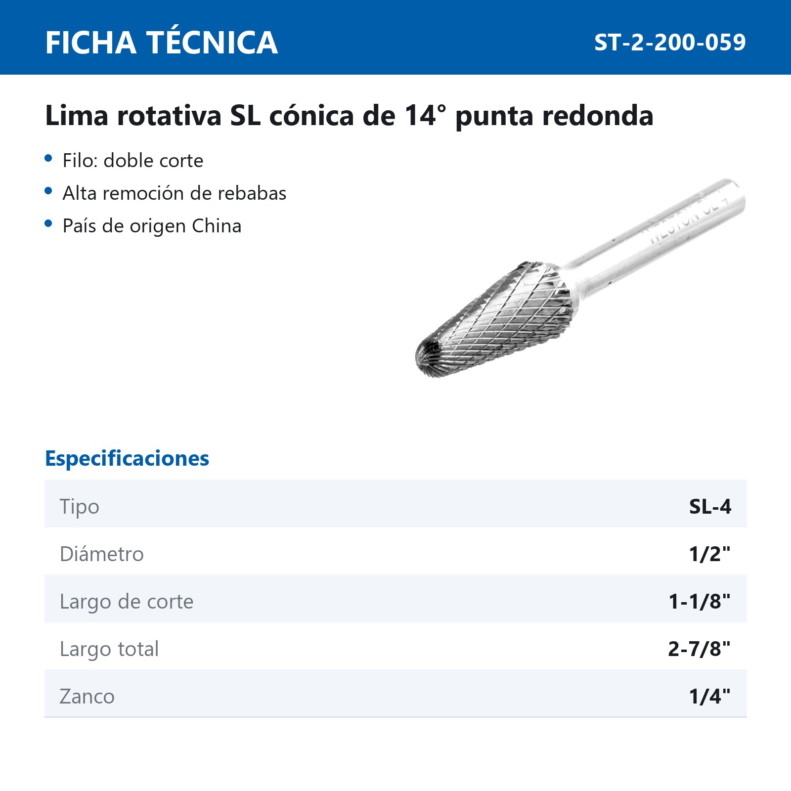 LIMA ROTATIVA SL-4  1/2" - Imagen 2