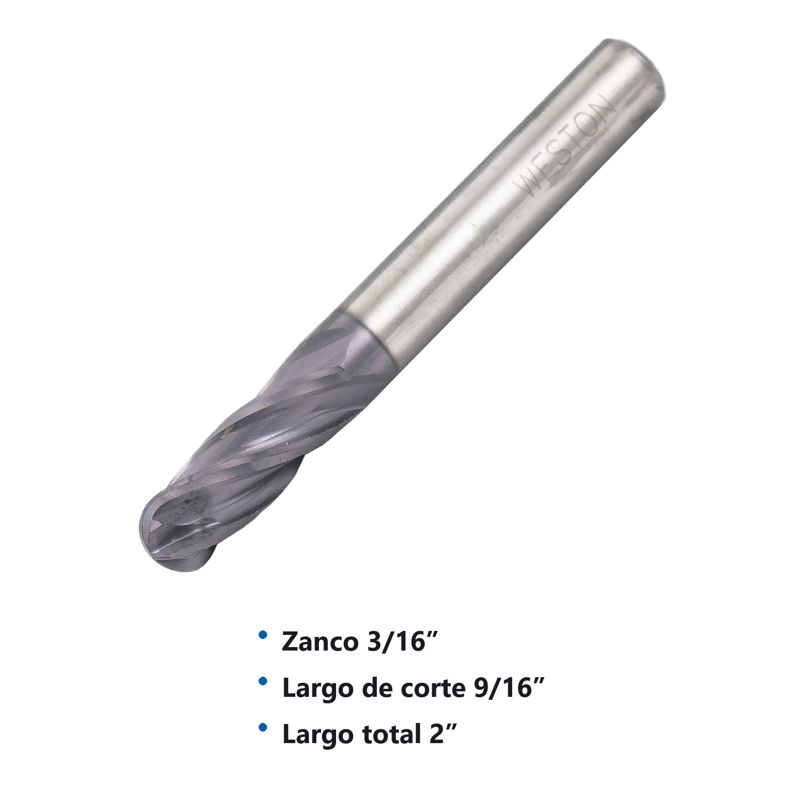 CORT.VERT.RADIAL CARBURO C/TiAlN 5/32 X3/16 4F - Imagen 3