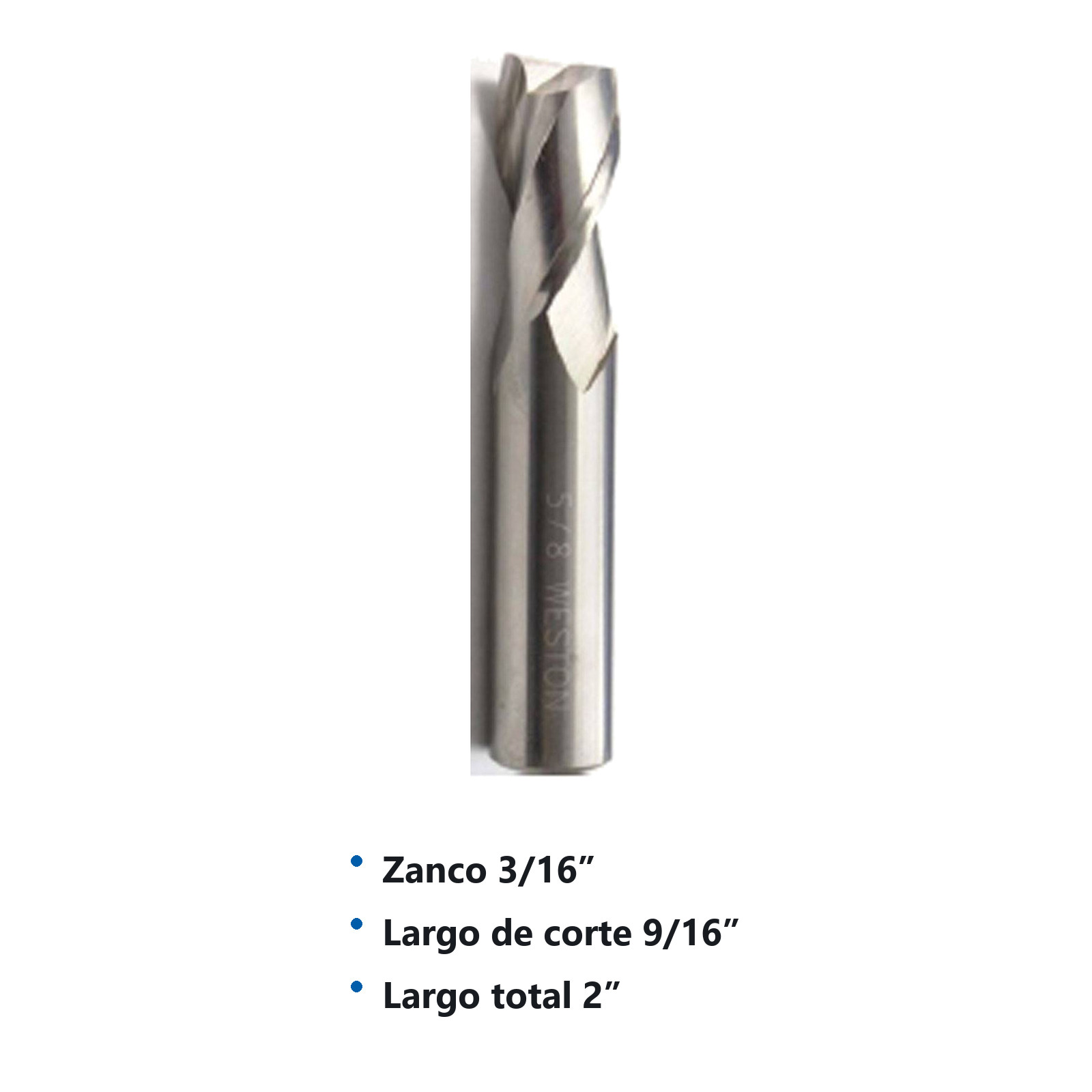 CORTADOR VERT. CARBURO 3/16 X 3/16" 2F - Imagen 2