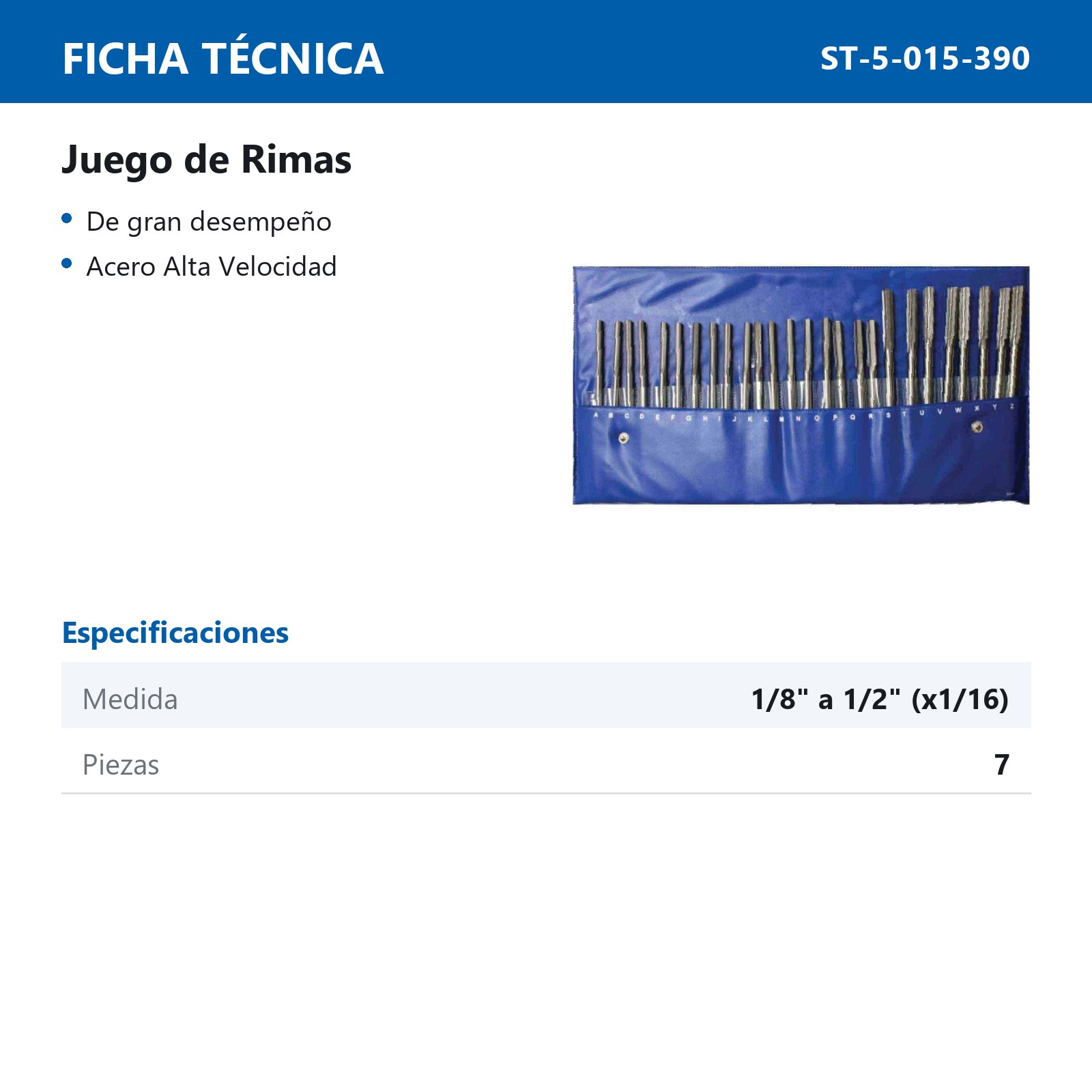 JGO RIMAS  A.V.  DE 1/8"-1/2" (7 PZAS) - Imagen 2
