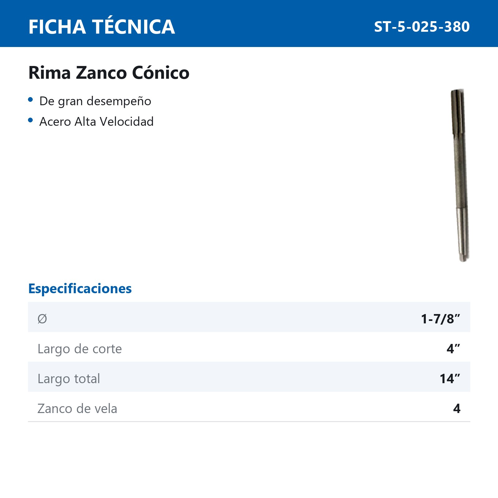 RIMA ZANCO CONICO 1-7/8" - Imagen 2