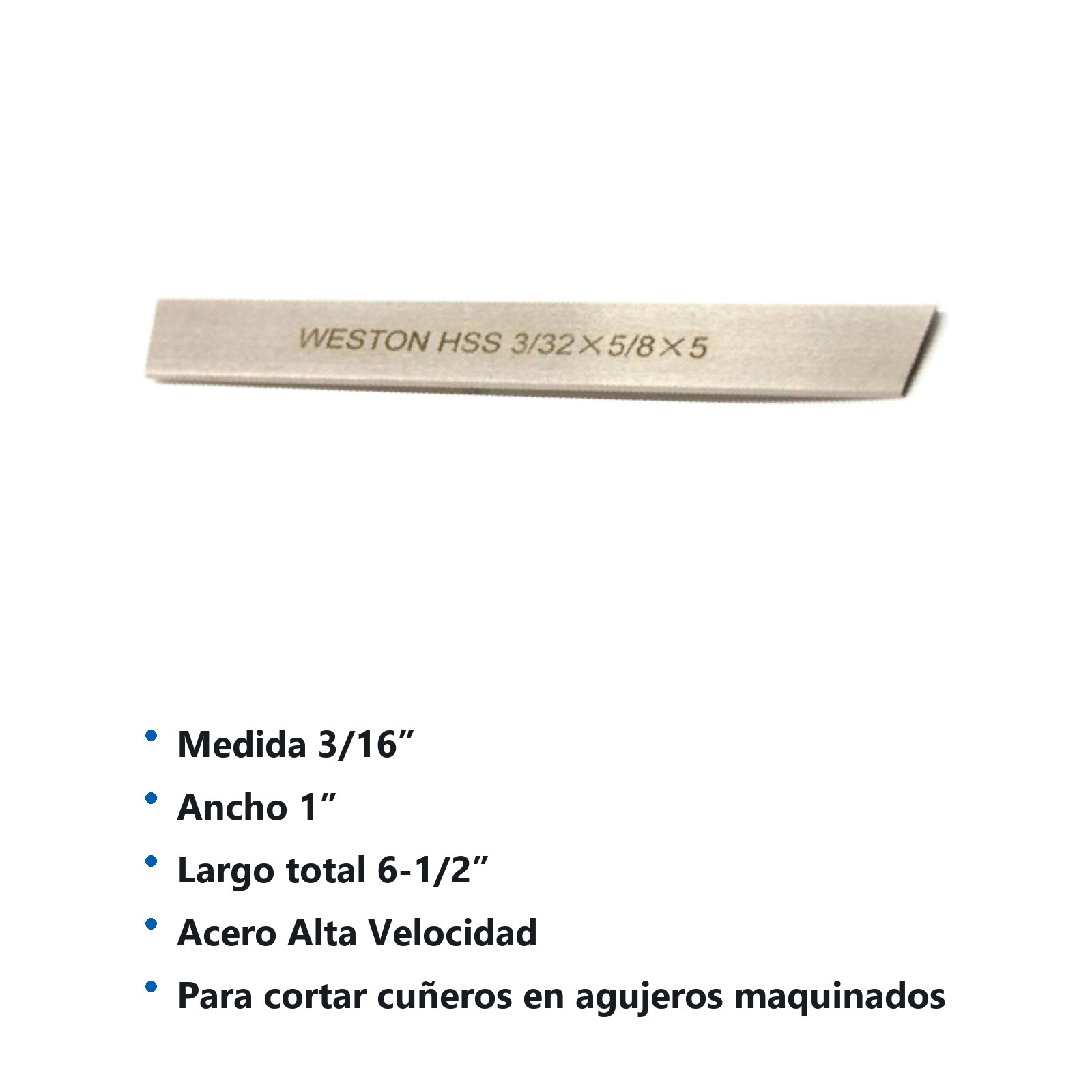 CUCHILLA A.V 3/16" X 1" X 6-1/2 - Imagen 2