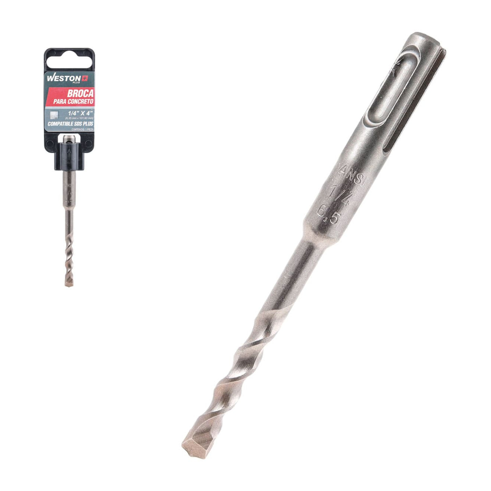 Broca para Concreto Zanco SDS Plus 1/4" x 4" Weston Plus