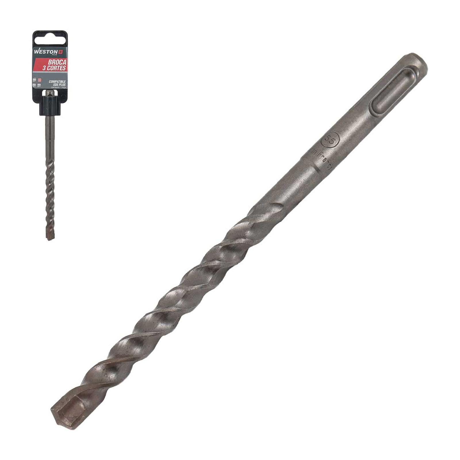 Broca SDS Plus 3 Filos para Concreto 1/2" x 12" Weston Plus