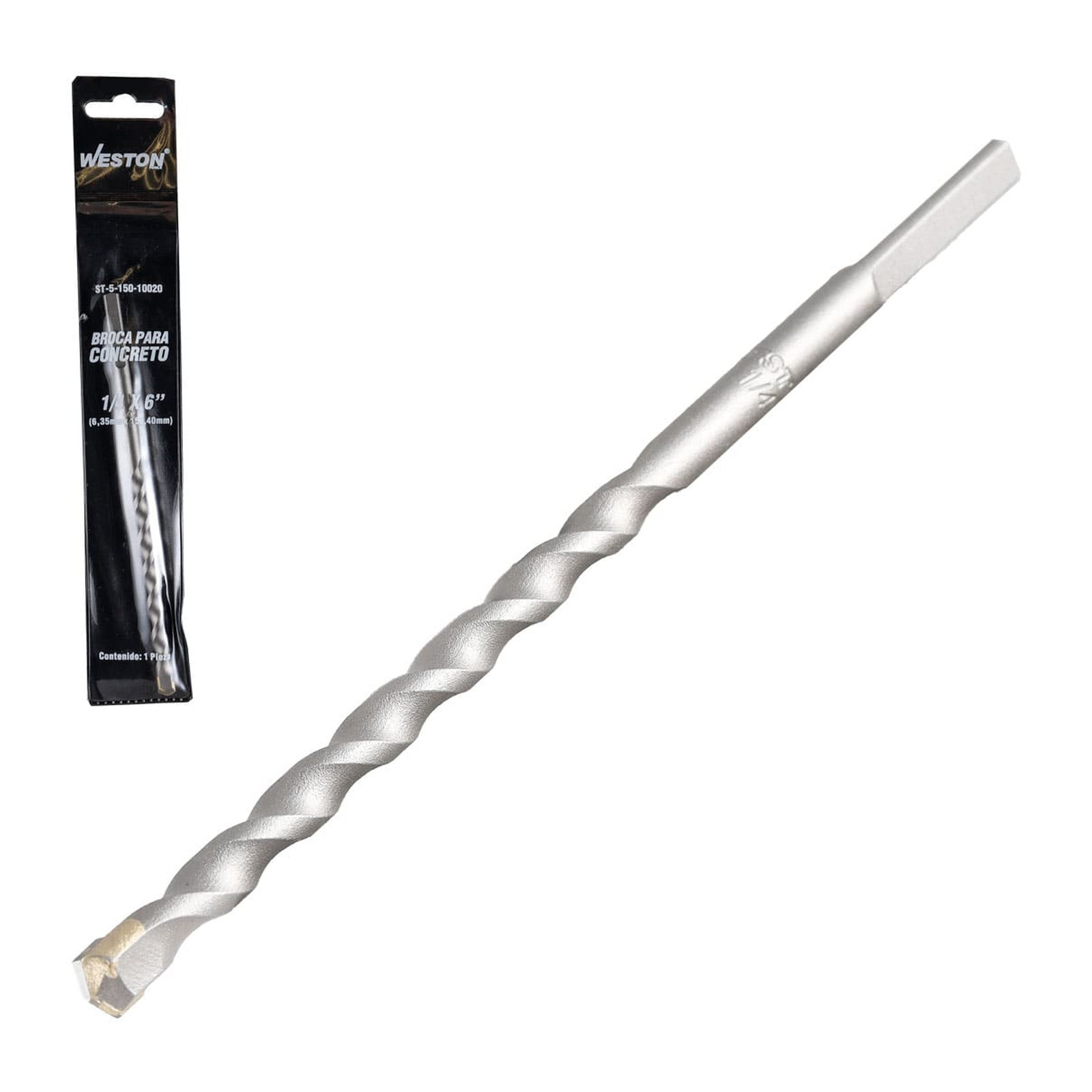 Broca para Concreto 1/4" x 6" WESTON (Paquete de 10 piezas)