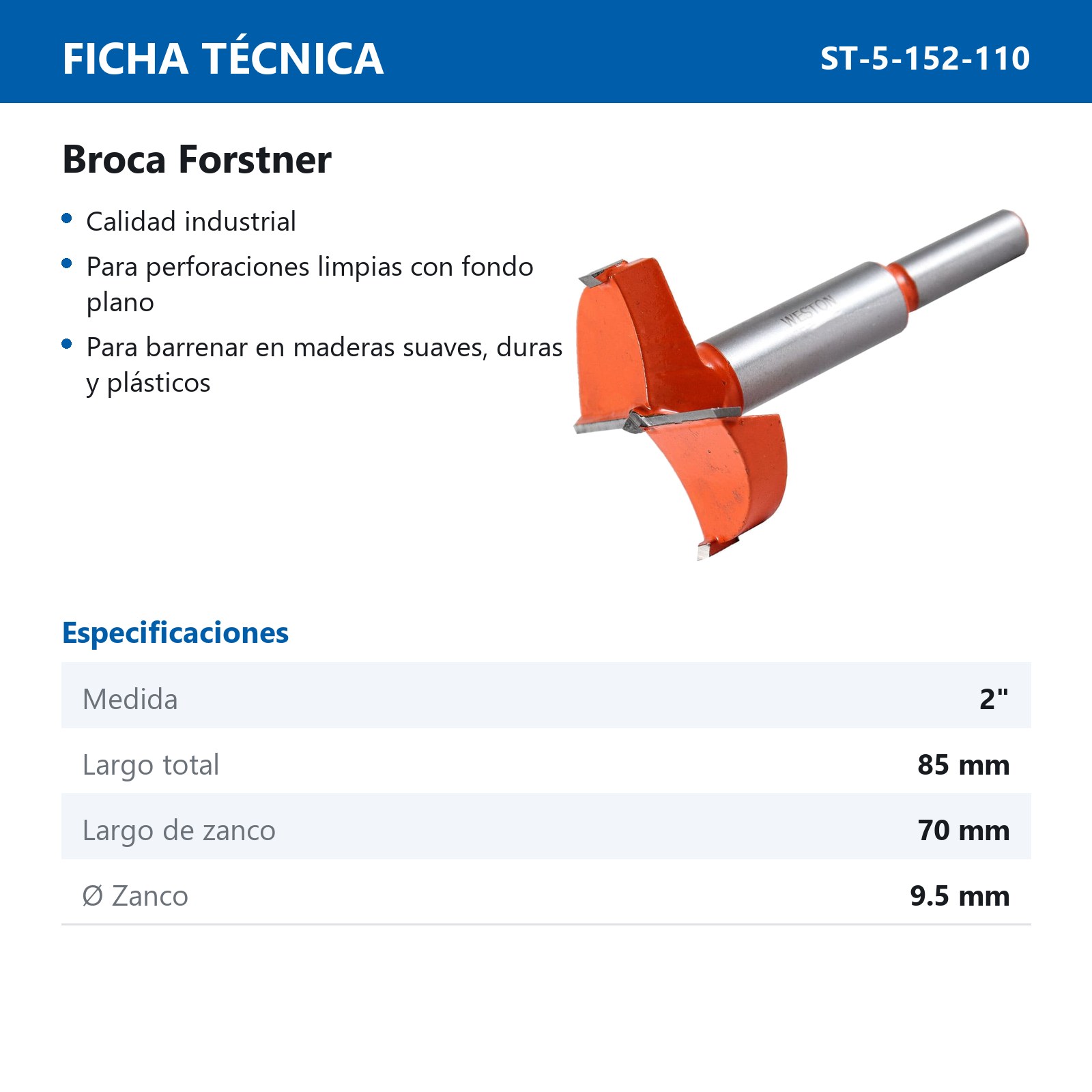BROCA FORSTNER 2" - Imagen 4
