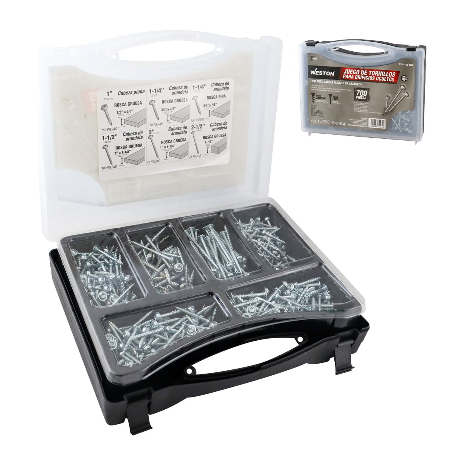 Juego de 700 Tornillos T20 con Estuche Weston