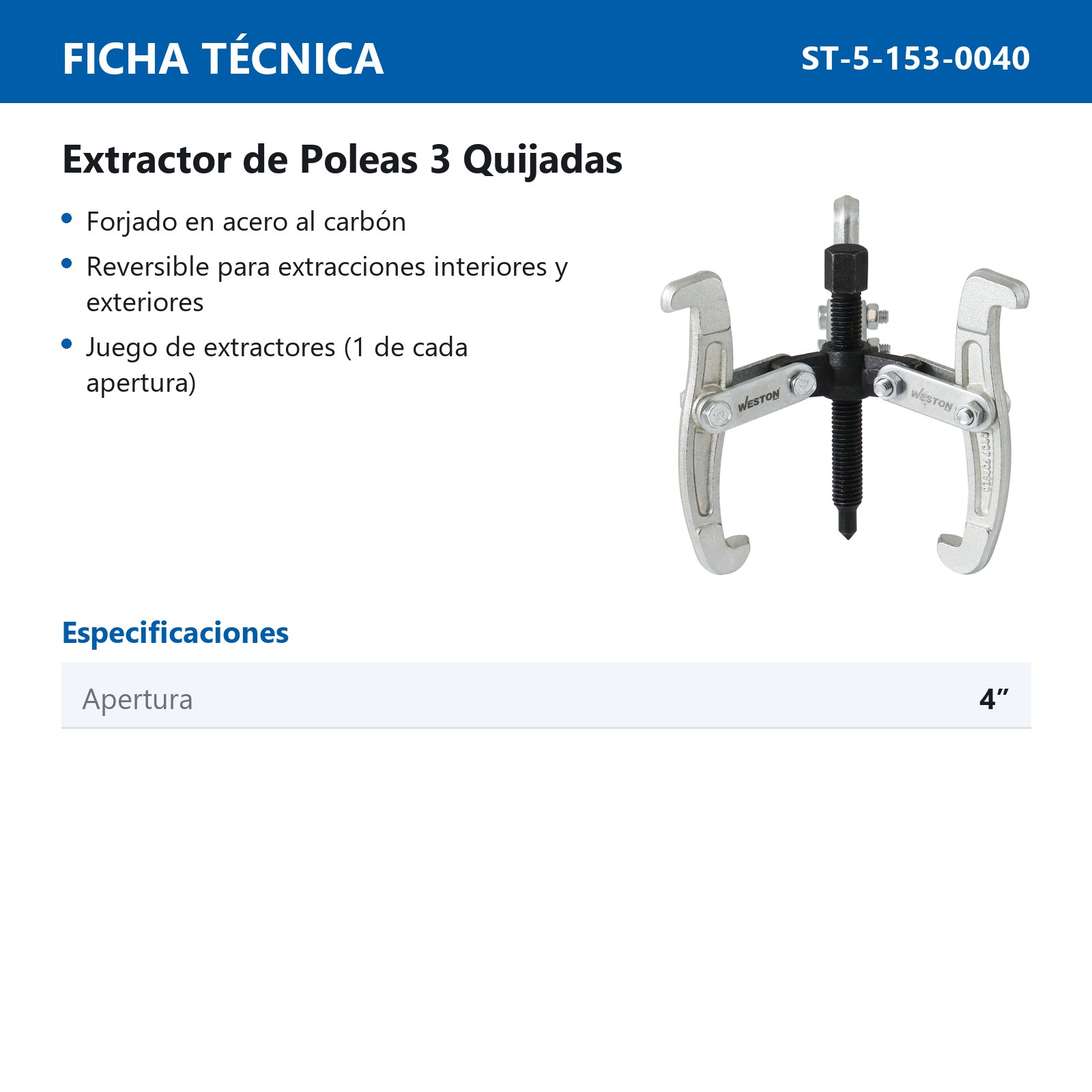 EXTRACTOR D/POLEAS 3 QUIJADAS 4" - Imagen 4