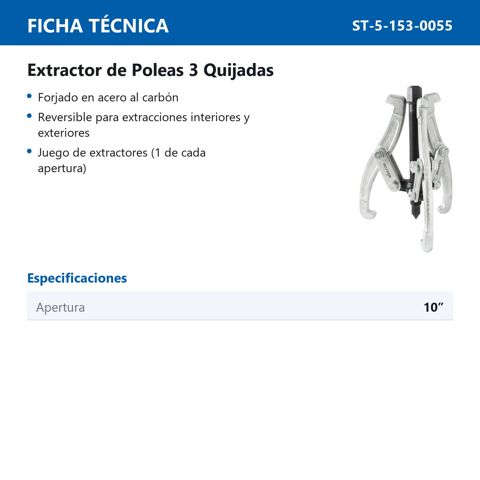 EXTRACTOR D/POLEAS 3 QUIJADAS 10" - Imagen 4